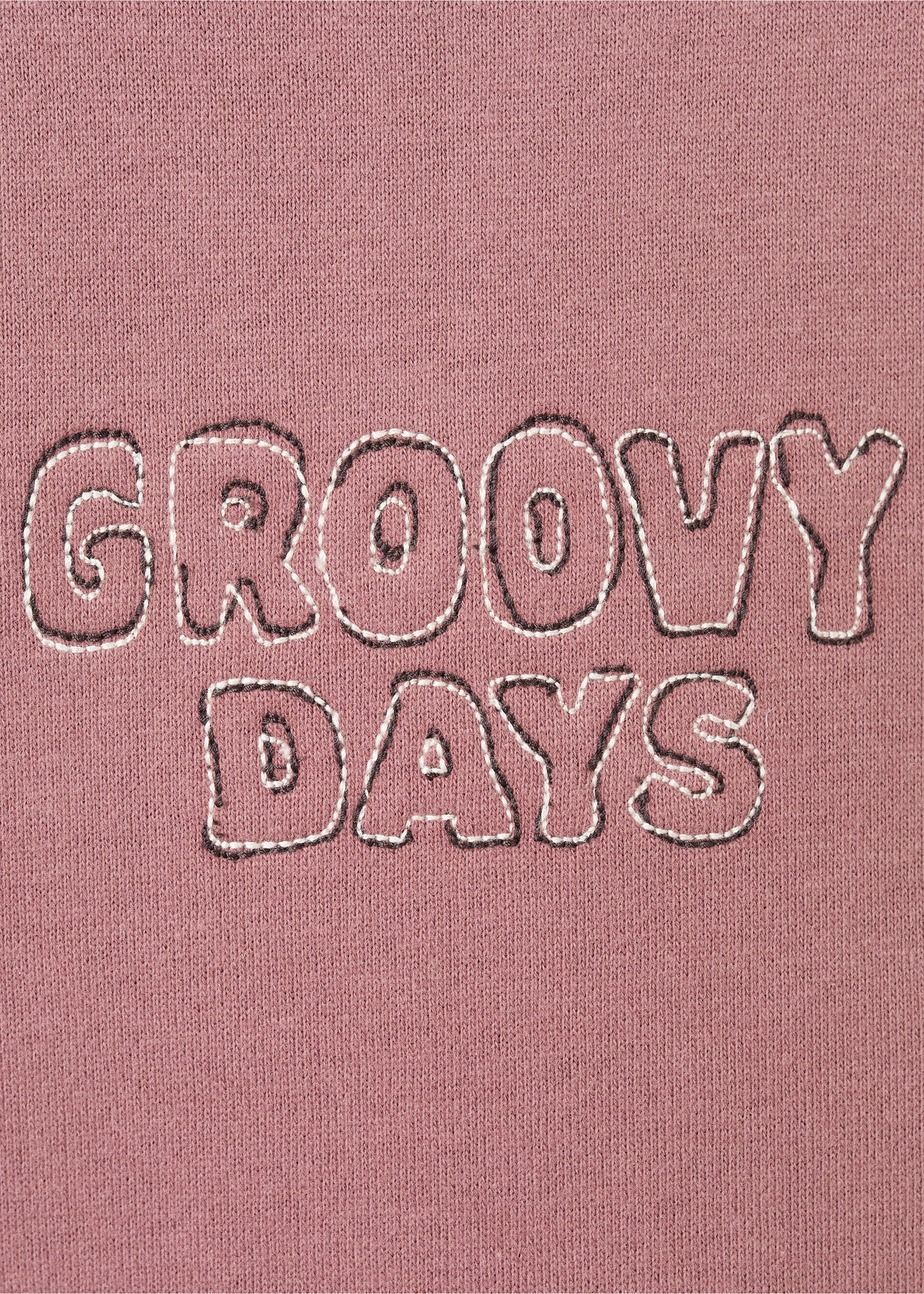 Katoenen sweatshirt met borduursel - Detail van het artikel 0, Kersenrood. Ref: 17076727-00.