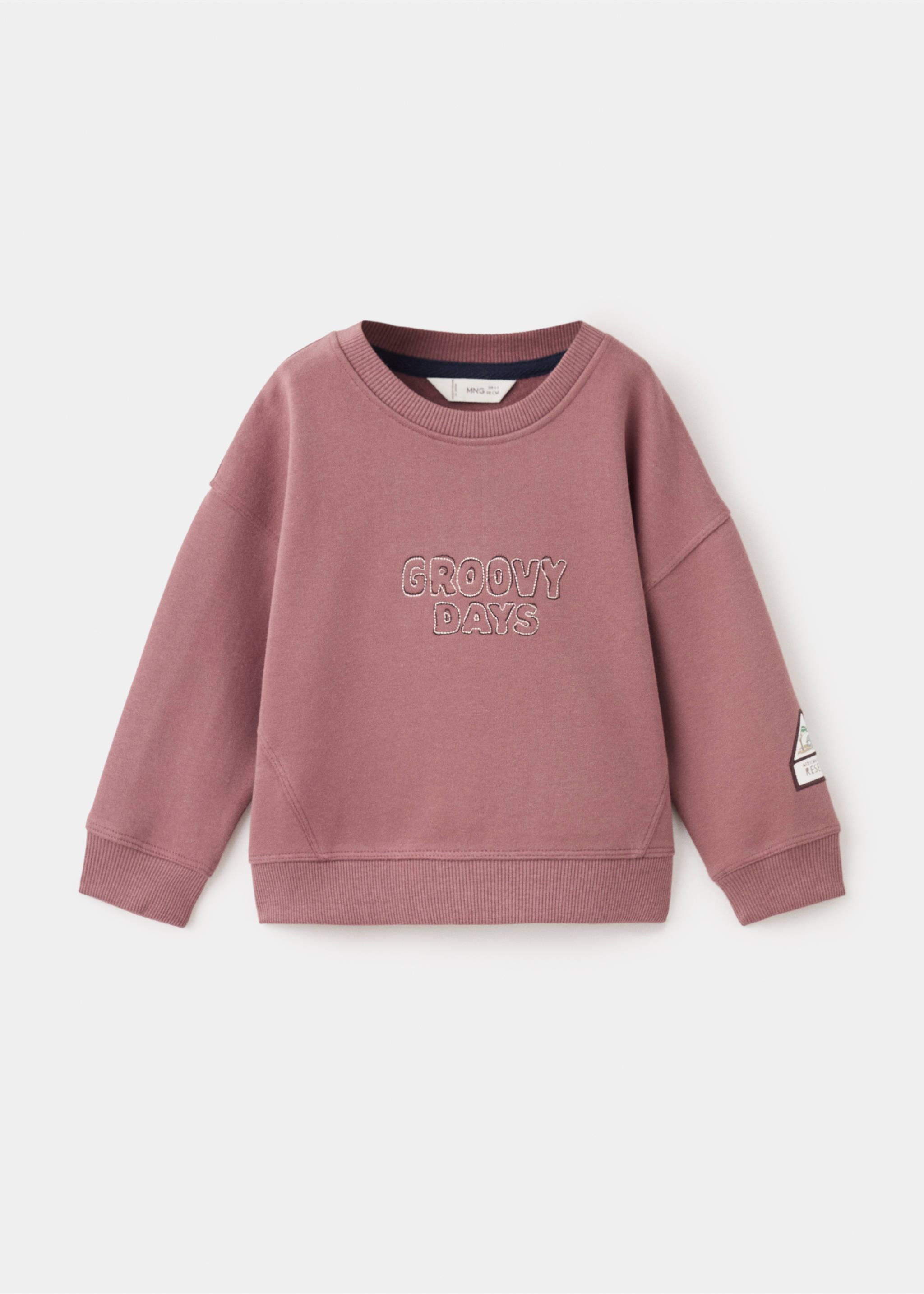 Embroidered cotton sweatshirt - Article without model, Cherry. Ref: 17076727-00.