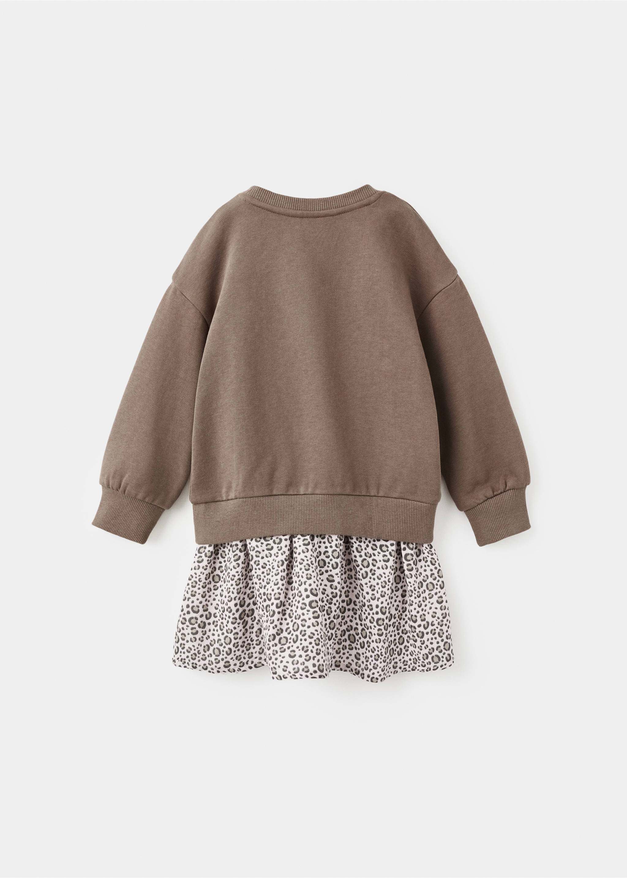 Robe effet sweat léopard - Verso de l’article, Marron. Ref: 17076729-00.
