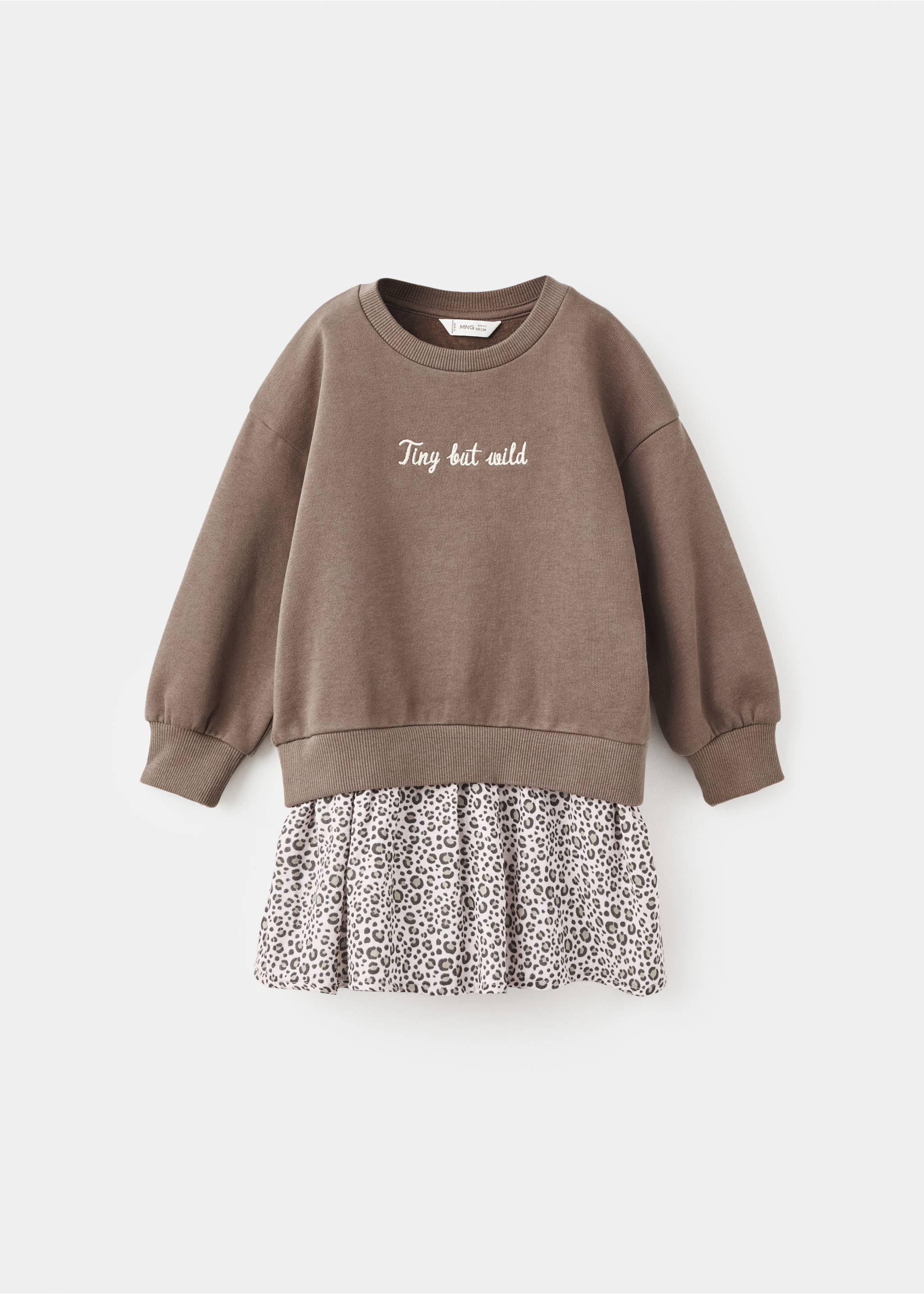 Robe effet sweat léopard - Article sans modèle, Marron. Ref: 17076729-00.