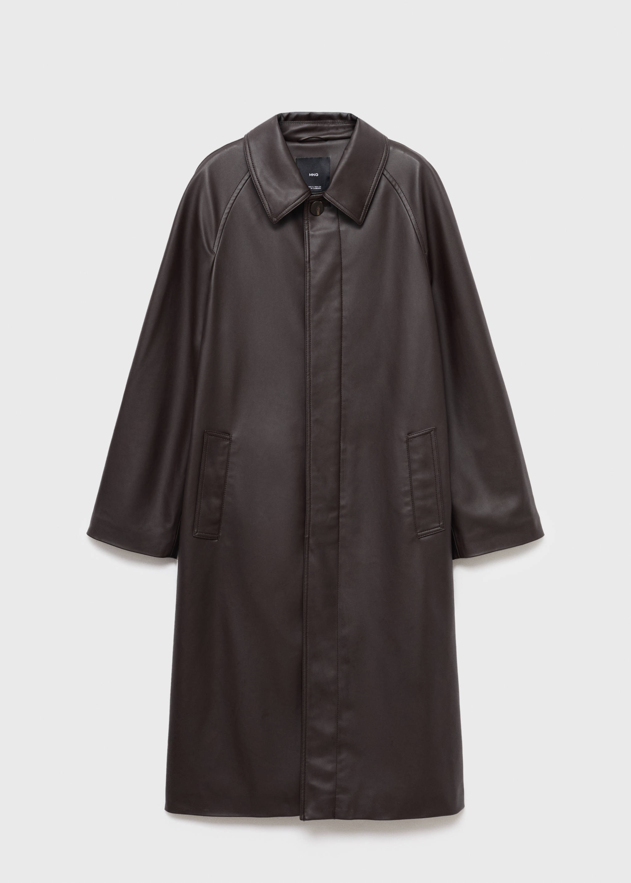 Trench largo efecto piel - Artículo sin modelo