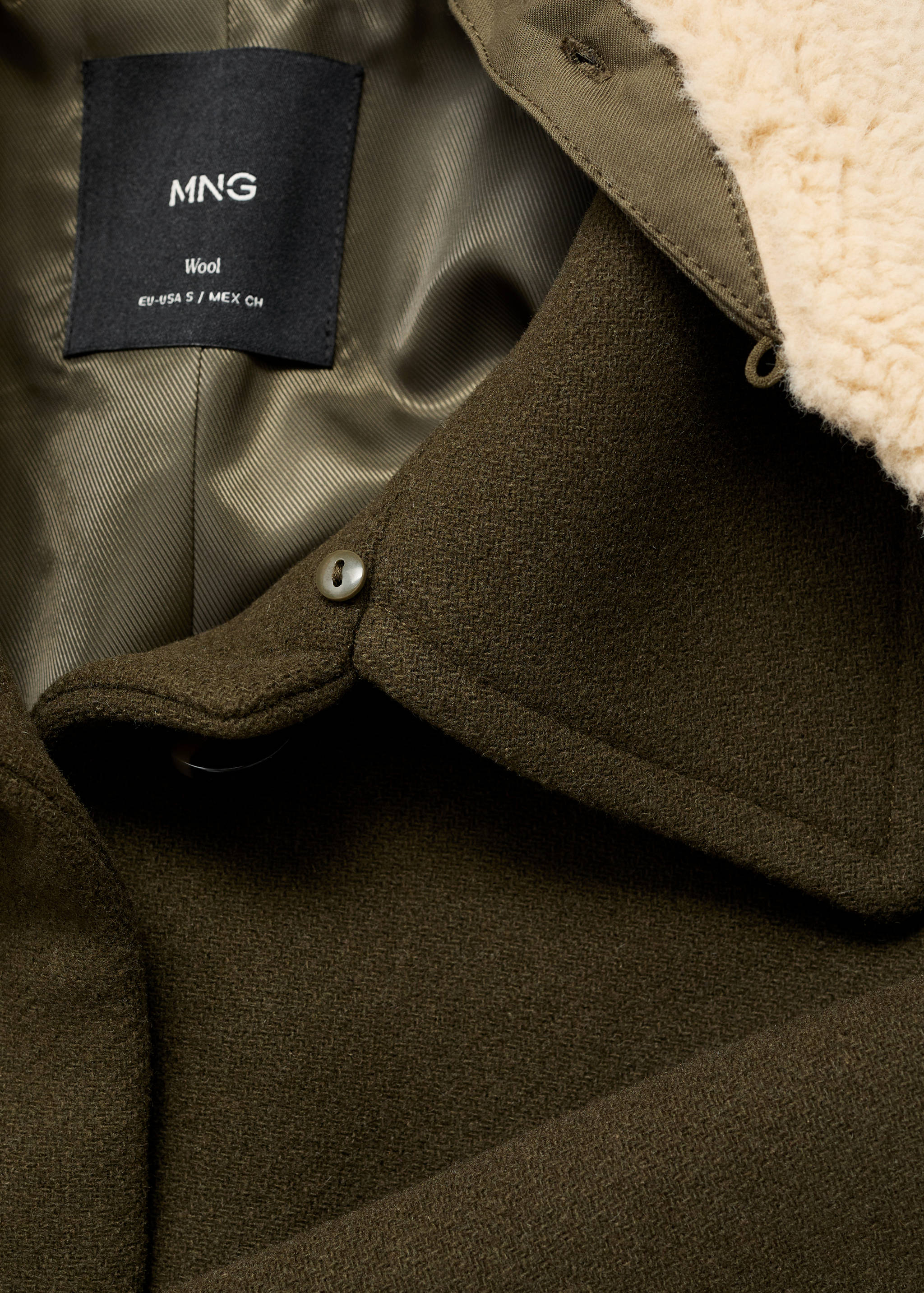 Jacke aus Wollmischung mit abnehmbarem Kragen - Detail des Artikels 0
