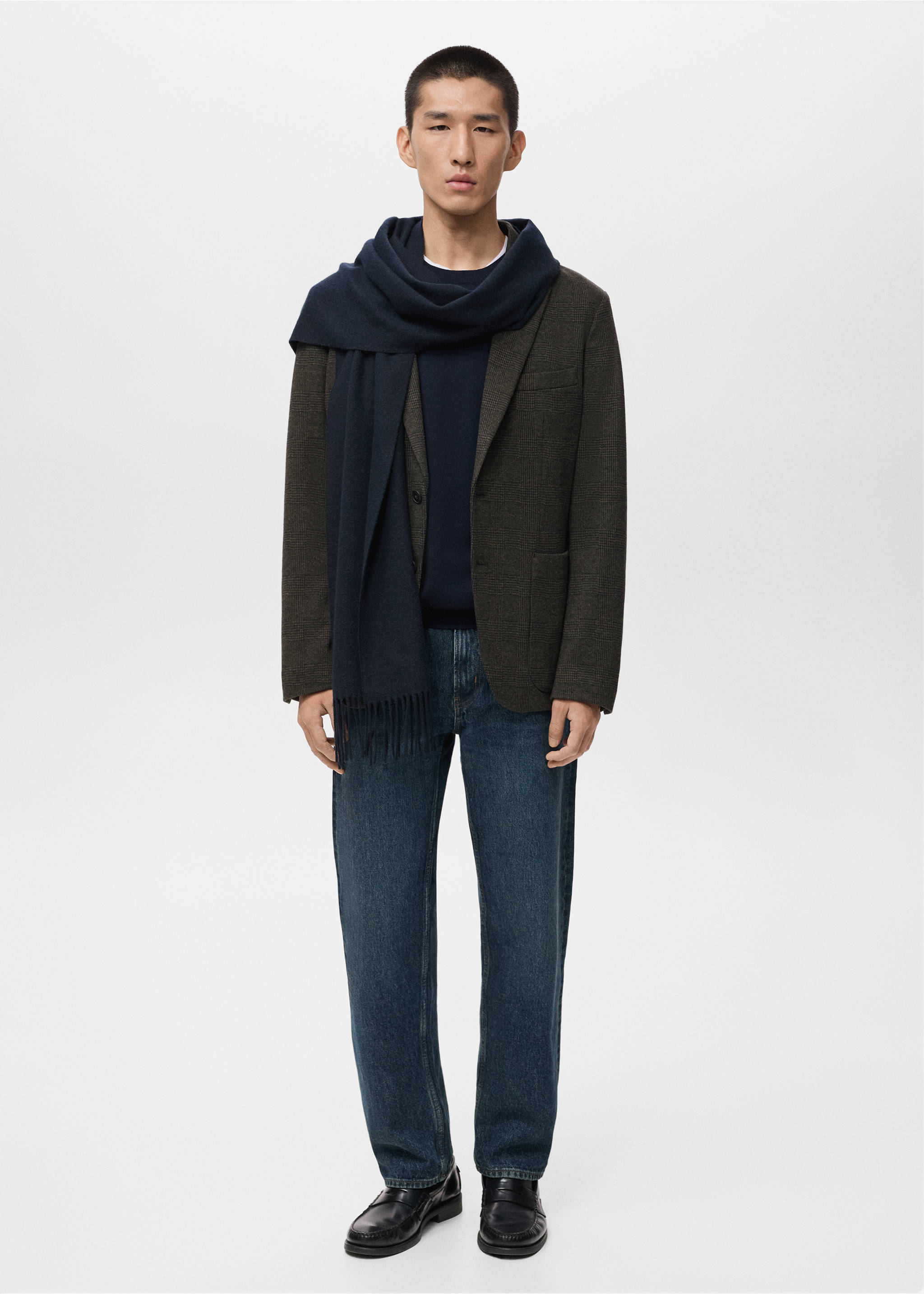 Slim-fit micro-check jacket - General plane, Khaki. Ref: 17076736-00.