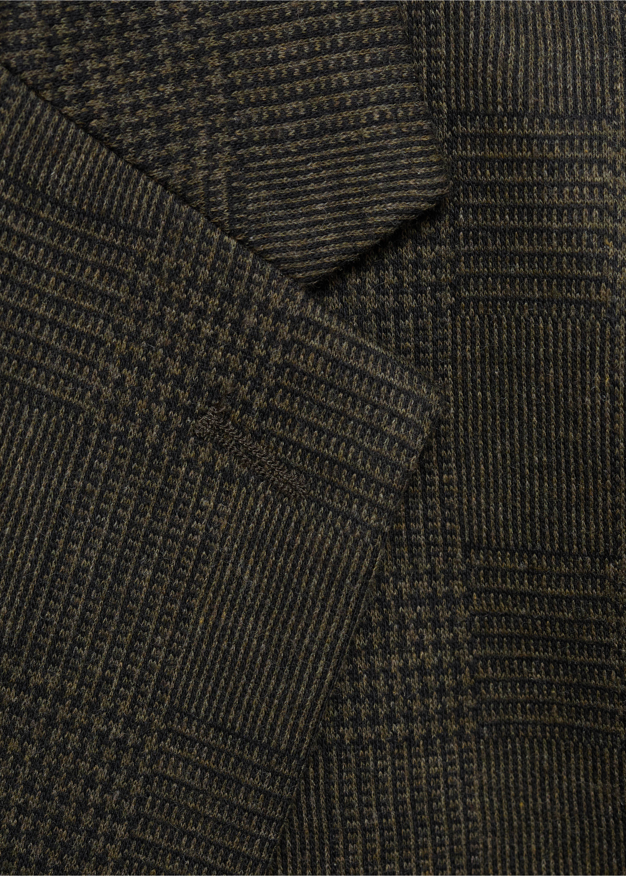 Slim-fit micro-check jacket - Details of the article 0, Khaki. Ref: 17076736-00.
