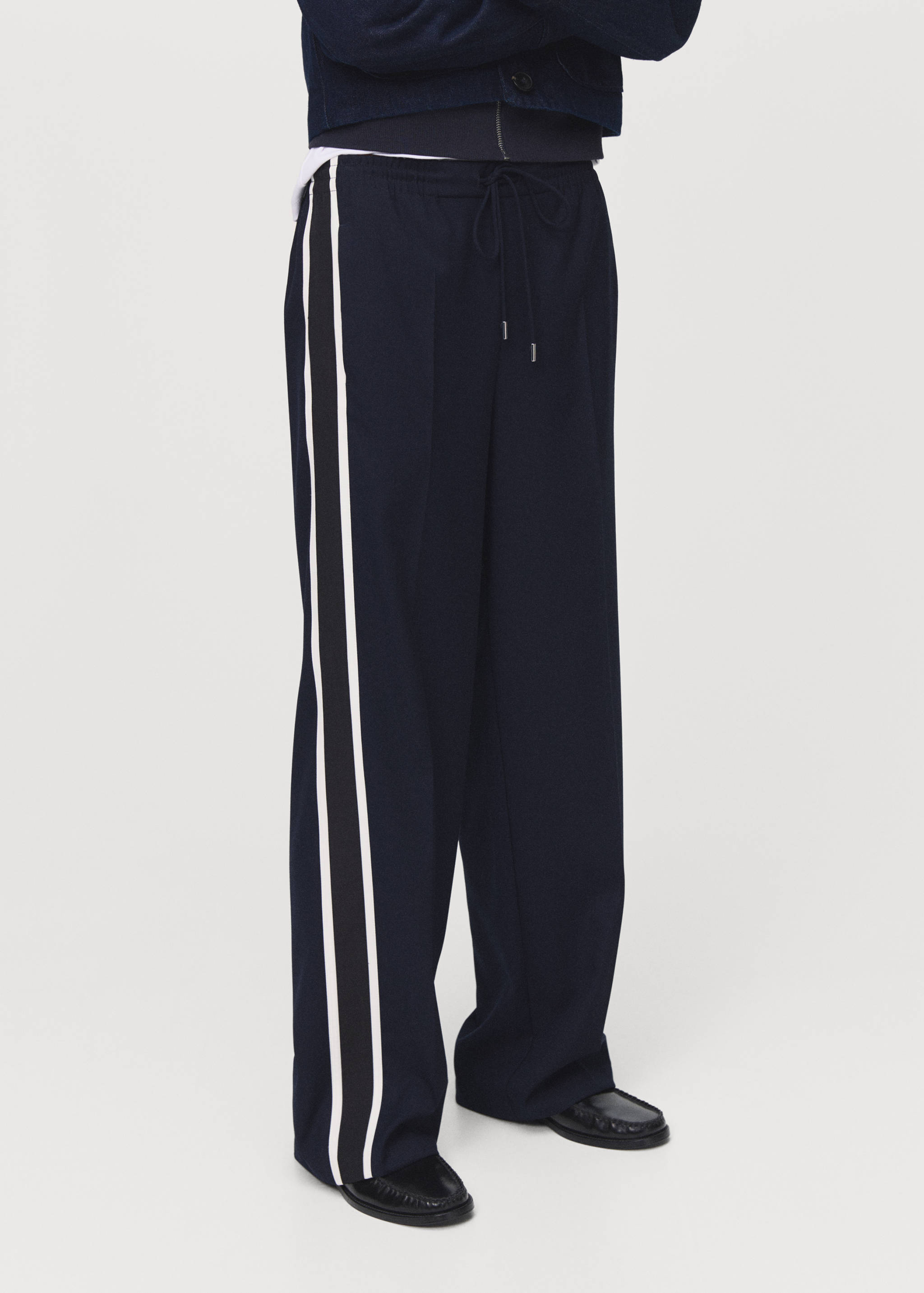 Contrast stripe straight trousers - Medium plane