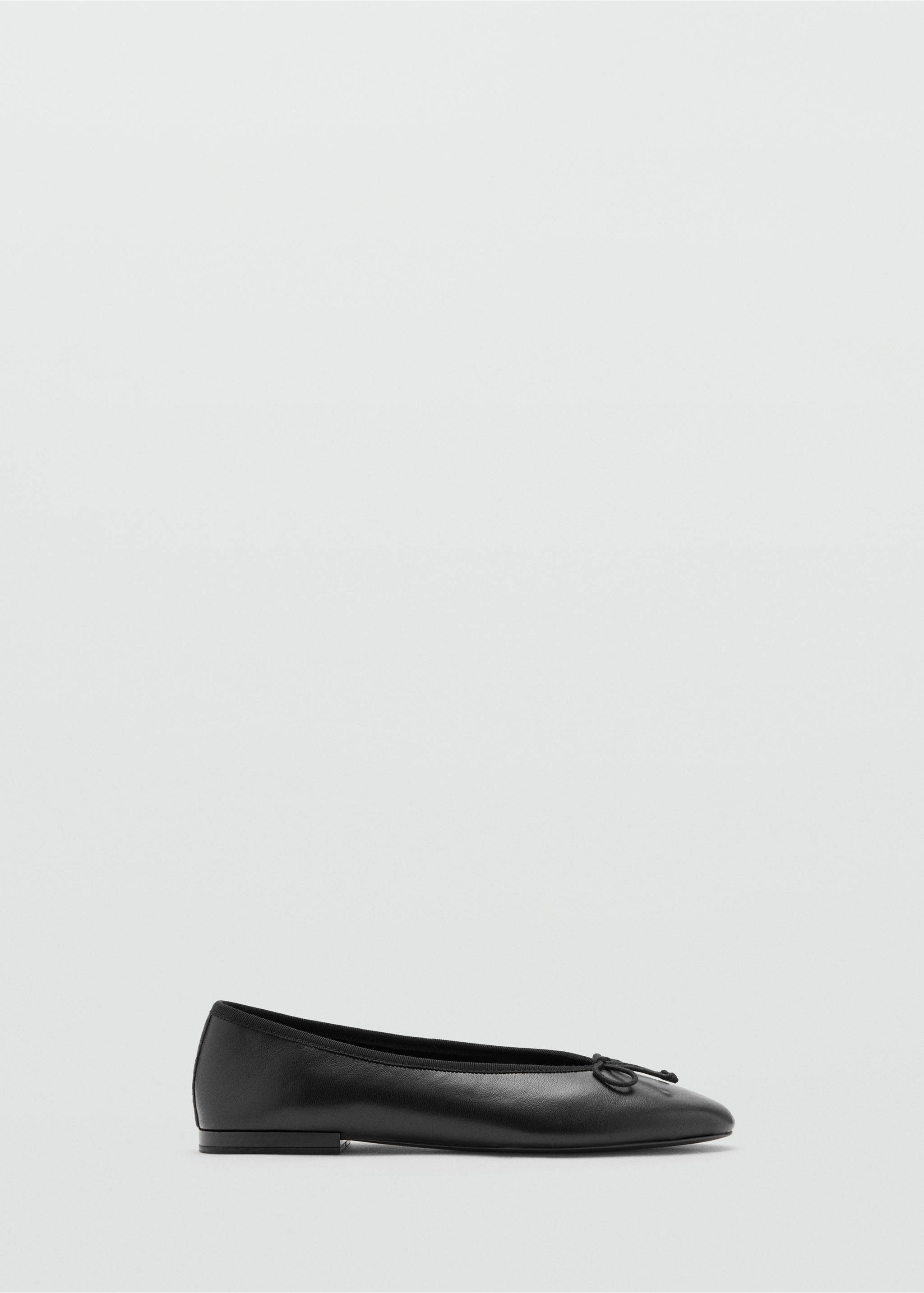 Leather ballet flats with bow - Article without model, Black. Ref: 17076740-00.