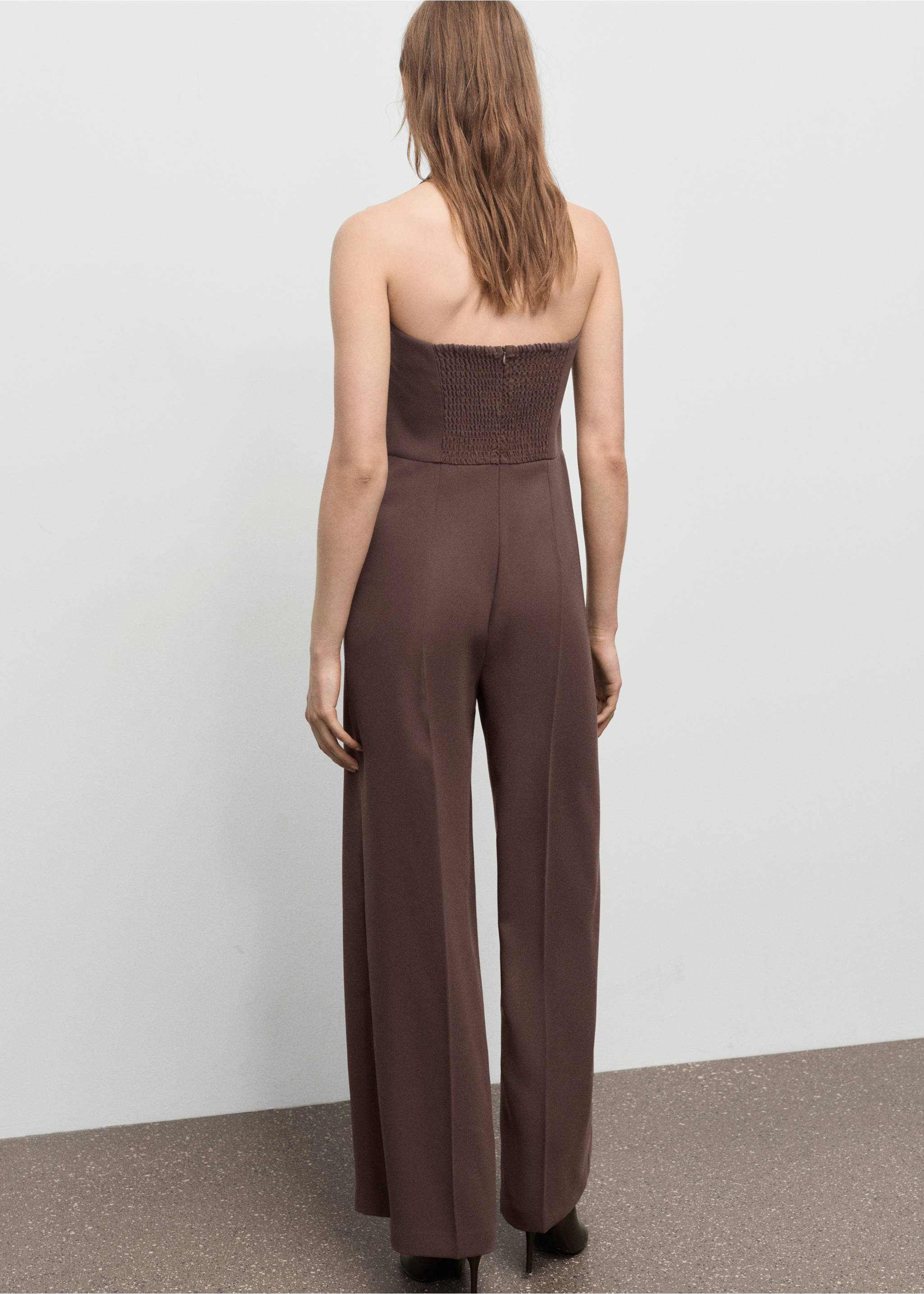 Halter neck jumpsuit - Reverse of the article, Russet. Ref: 17076745-00.