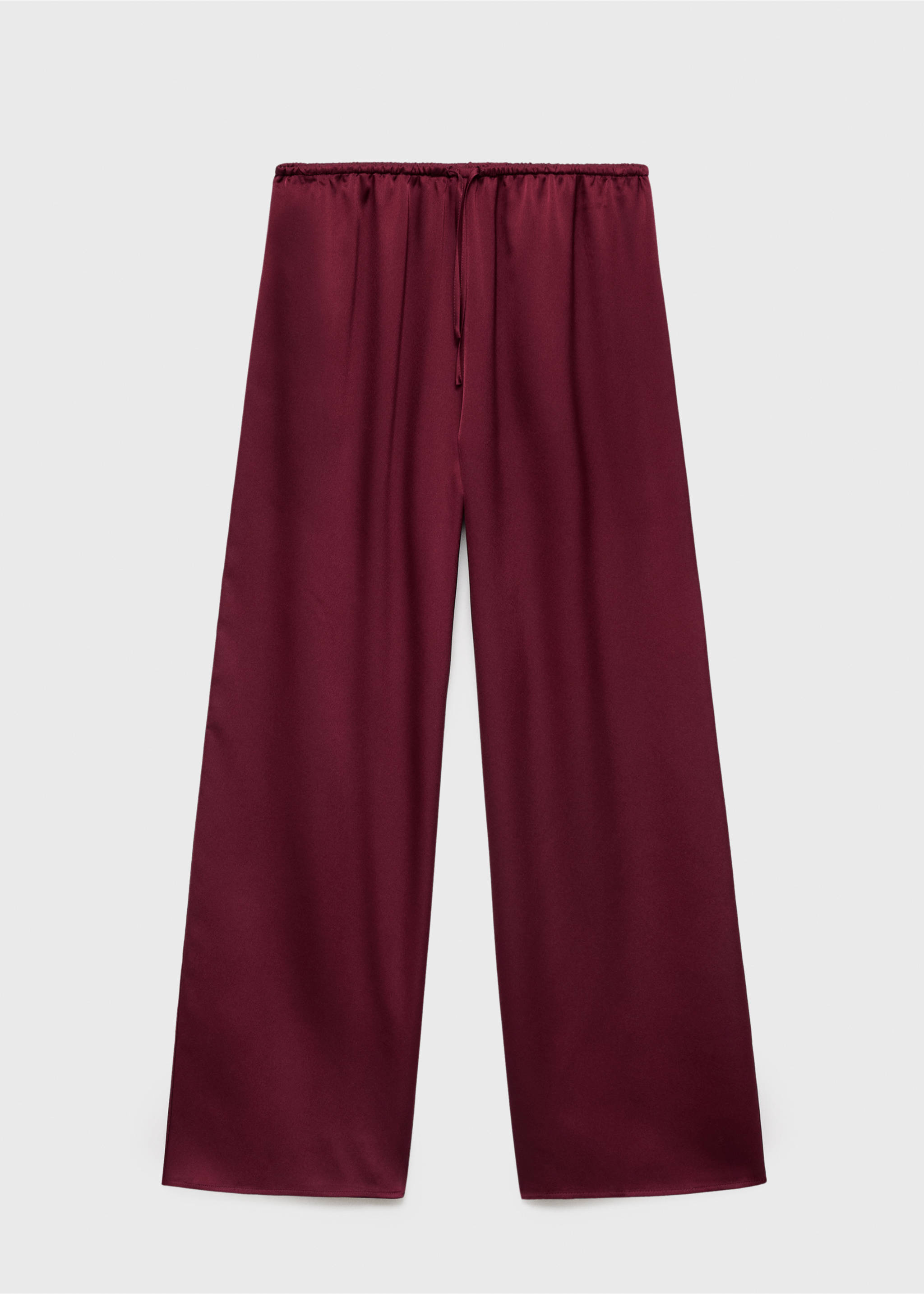 Satin long trousers - Article without model, Red. Ref: 17077127-00.