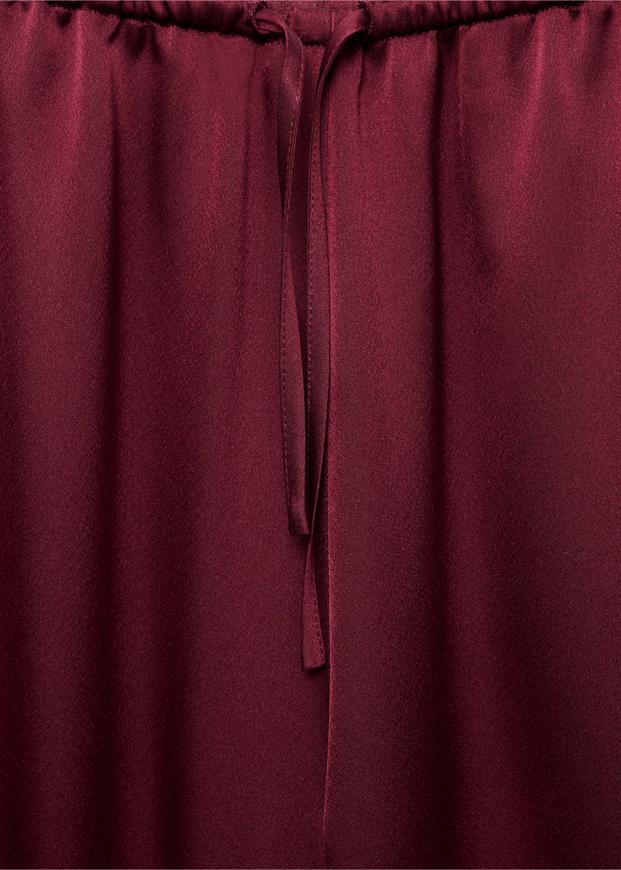 Satin long trousers - Details of the article 8, Red. Ref: 17077127-00.