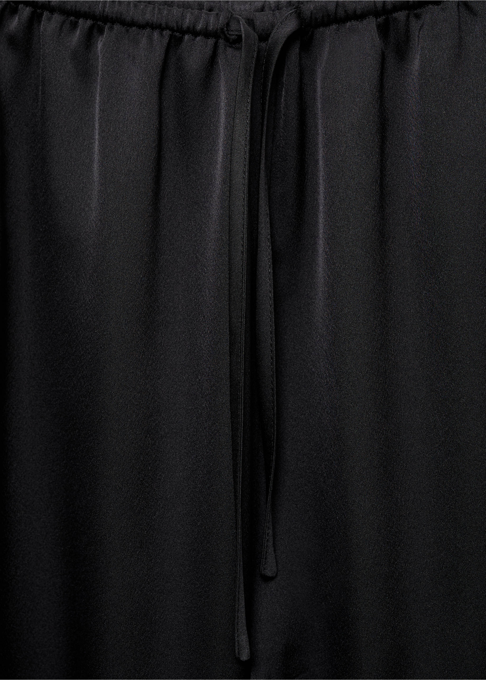 Satin long trousers - Details of the article 8, Charcoal. Ref: 17077127-00.