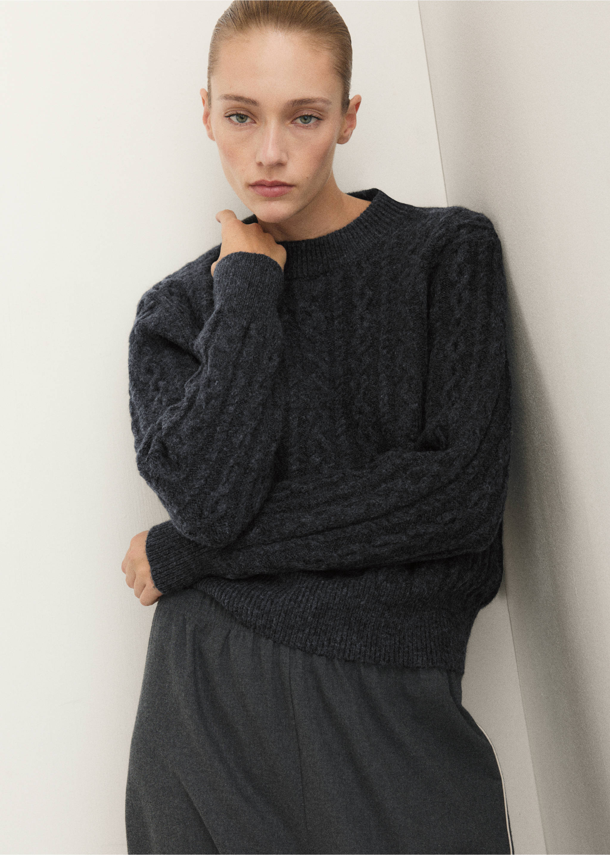 Pyjama sweater bello - Medium plane, Charcoal. Ref: 17077129-00.