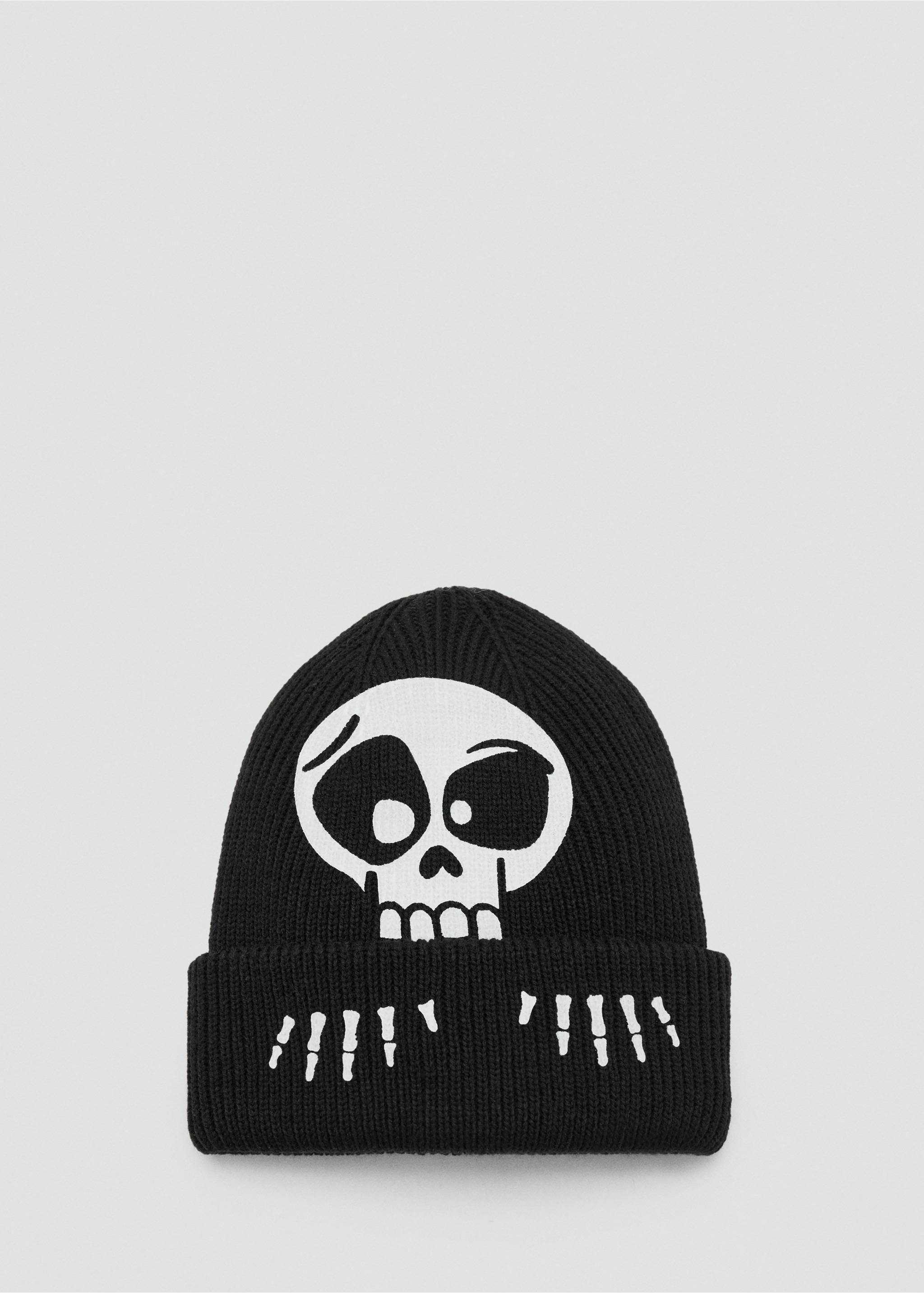 Skull knit beanie - Article without model, Black. Ref: 17077130-00.