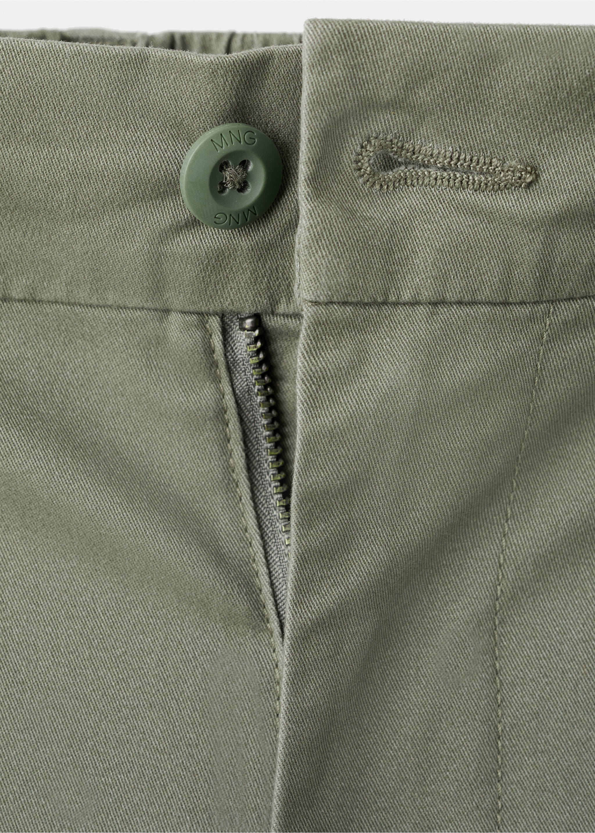 Pantalons xinesos cotó - Detall de l'article 8, Verd. Ref: 17077136-00.