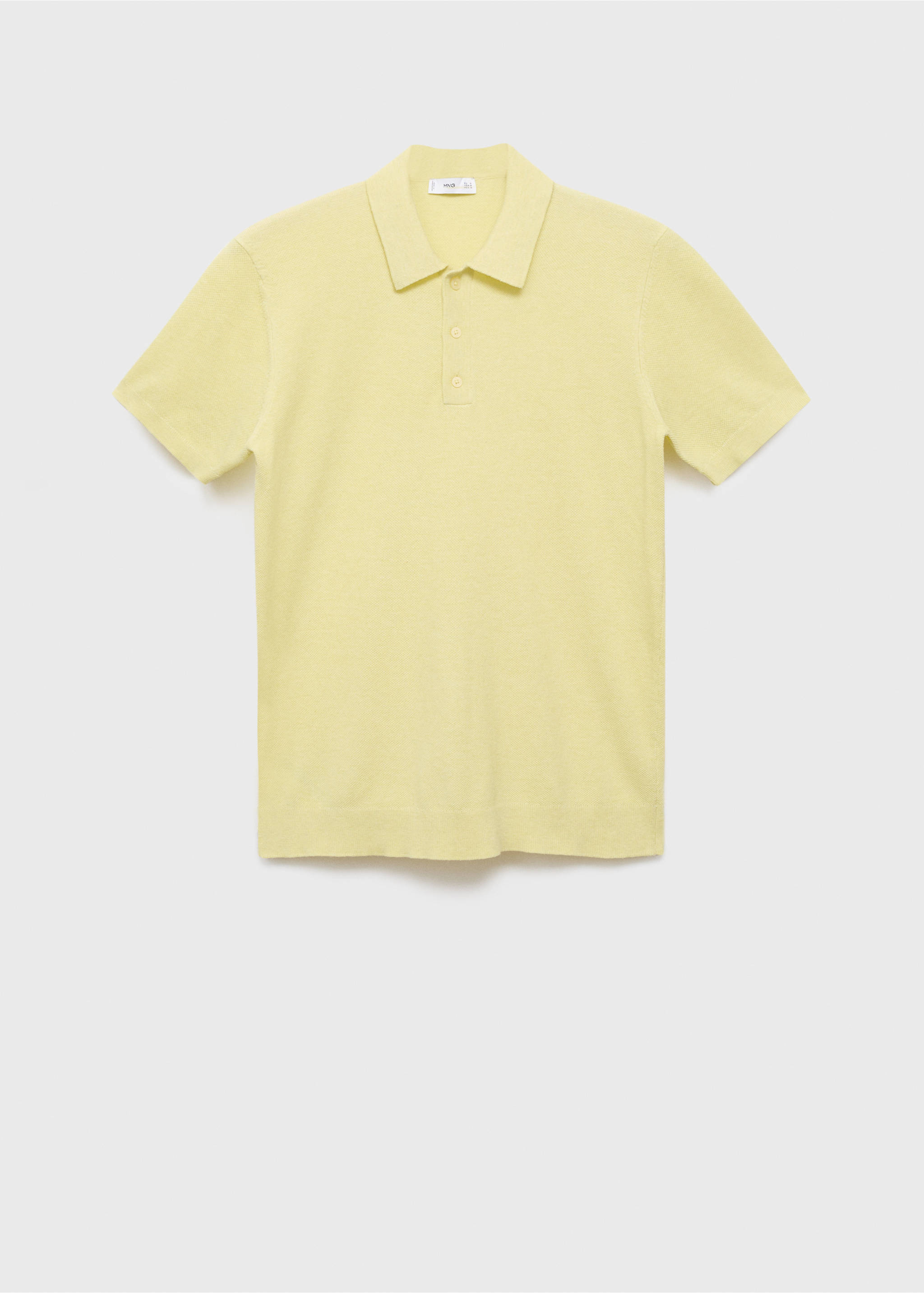 Gestructureerd gebreid slim-fit poloshirt - Artikel zonder model, Neongeel. Ref: 17077761-00.