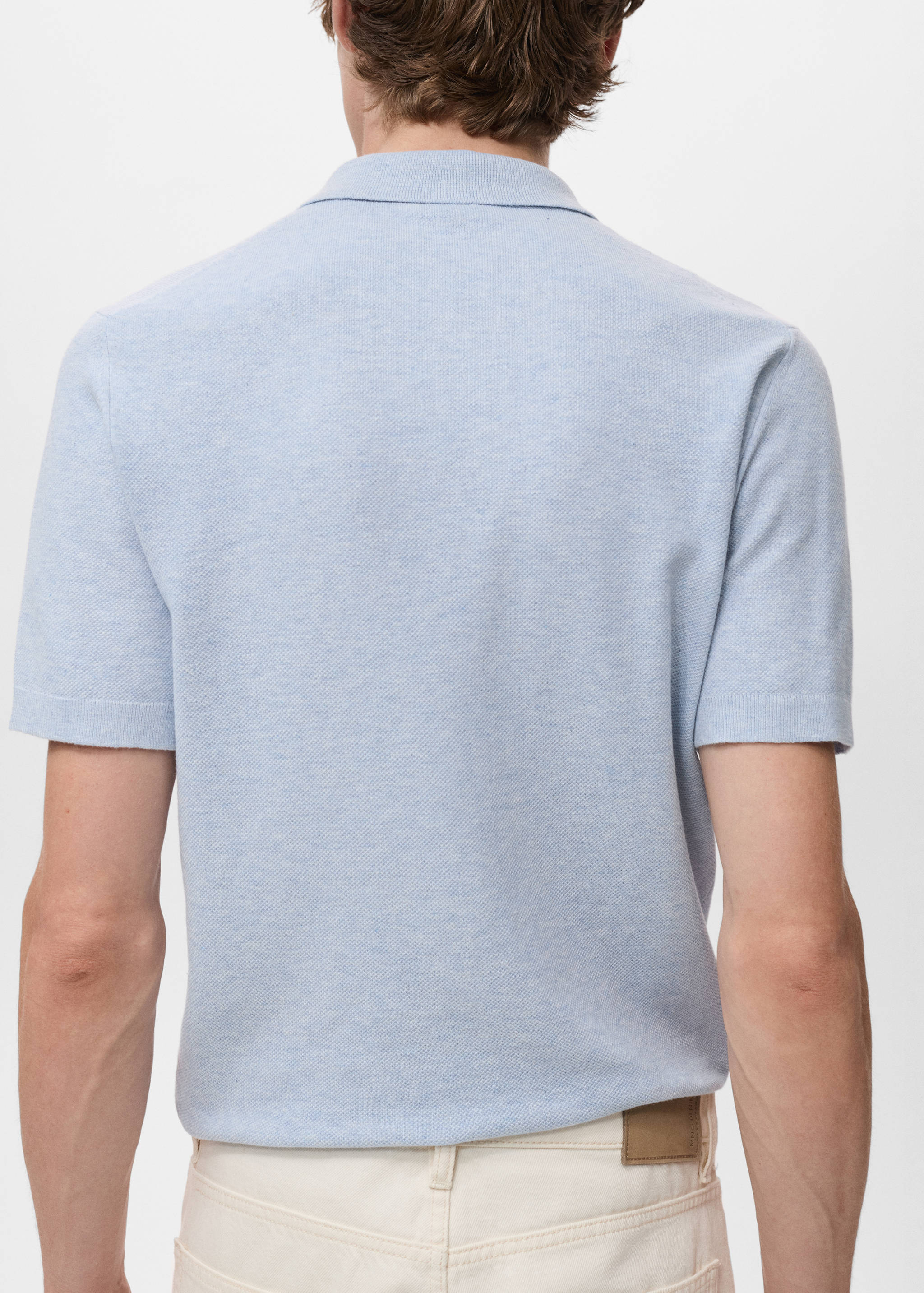 Structured knitted slim-fit polo shirt - Reverse of the article