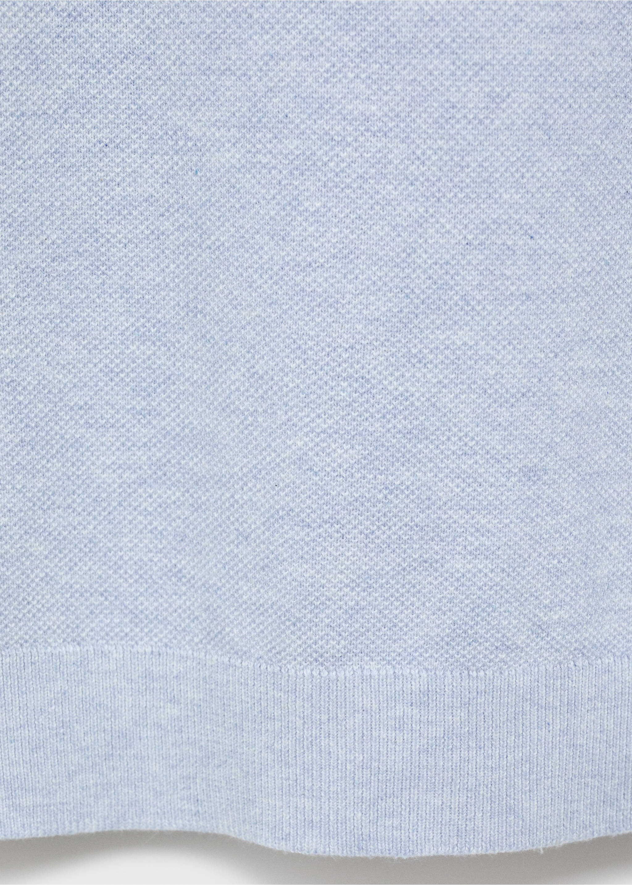 Structured knitted slim-fit polo shirt - Details of the article 0, Aqua Green. Ref: 17077761-00.