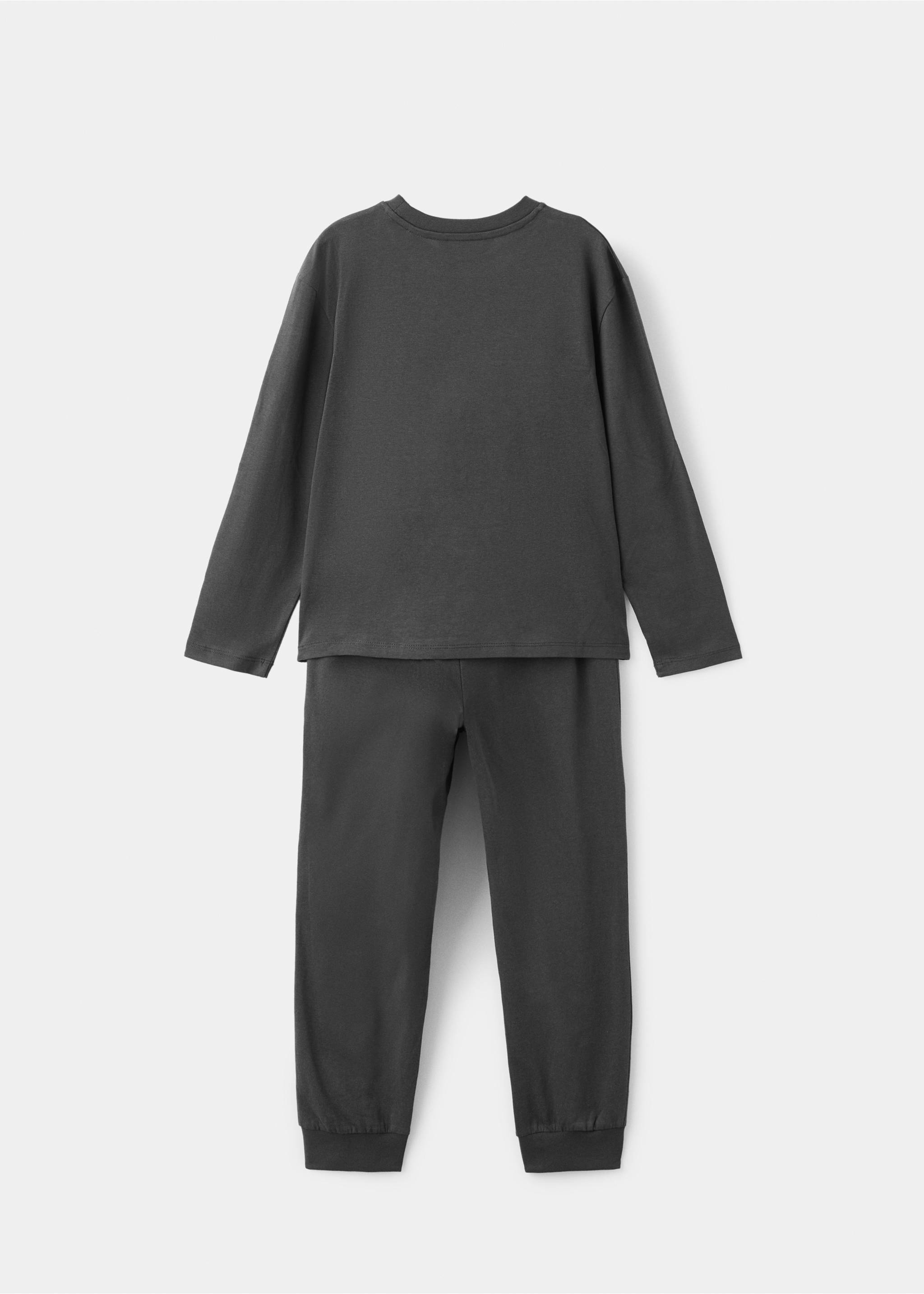 Glow in the dark skeleton pyjama - Reverse of the article, Charcoal. Ref: 17077763-00.