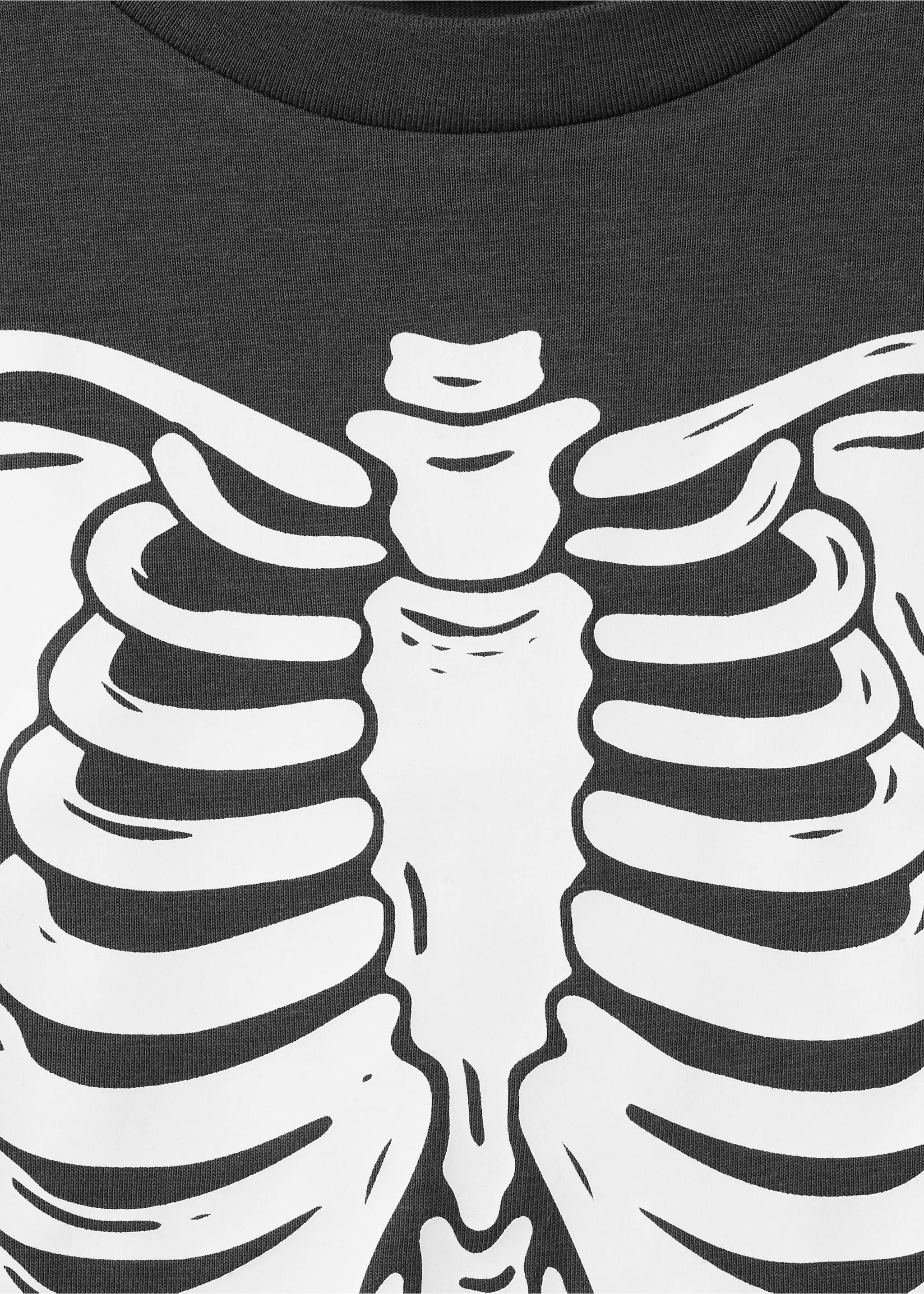 Glow in the dark skeleton pyjama - Details of the article 8, Charcoal. Ref: 17077763-00.