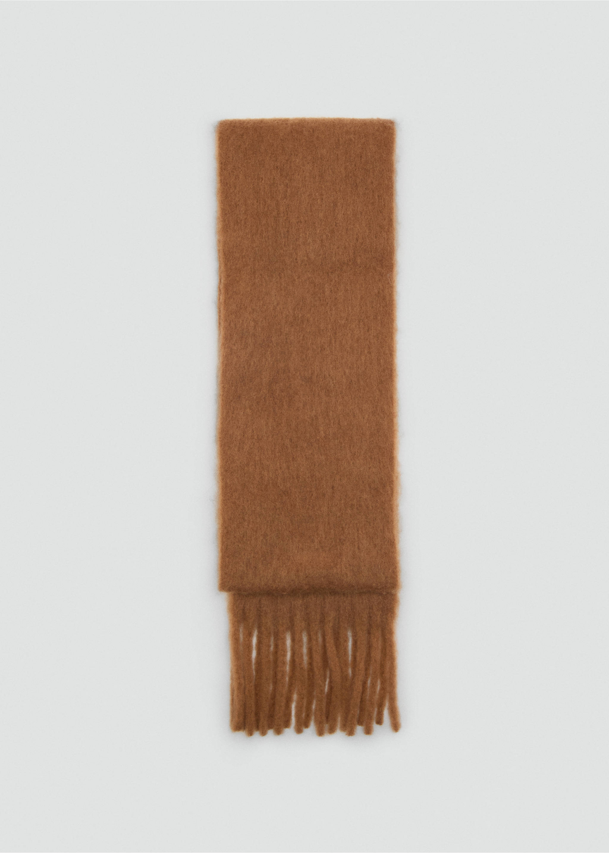 Fringed edge scarf - Article without model, Medium Brown. Ref: 17077764-00.