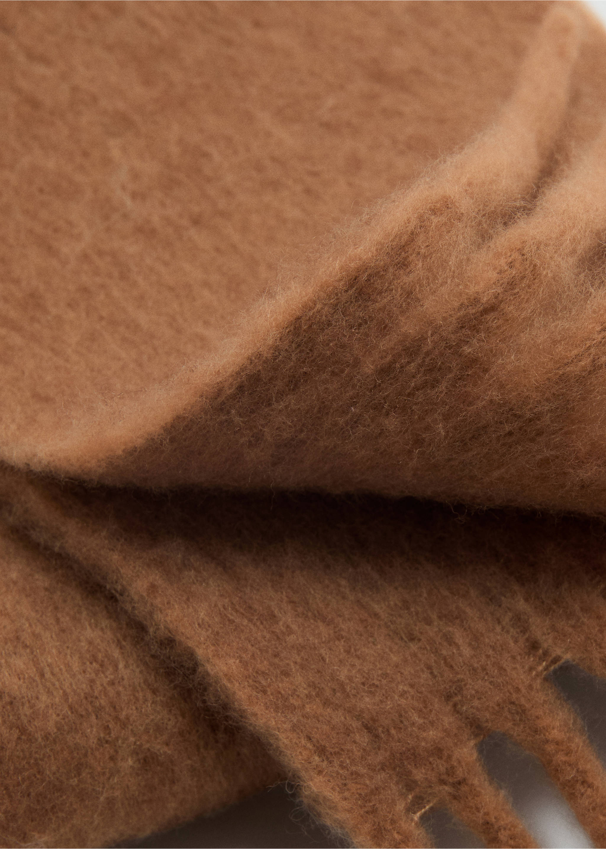 Fringed edge scarf - Medium plane, Medium Brown. Ref: 17077764-00.