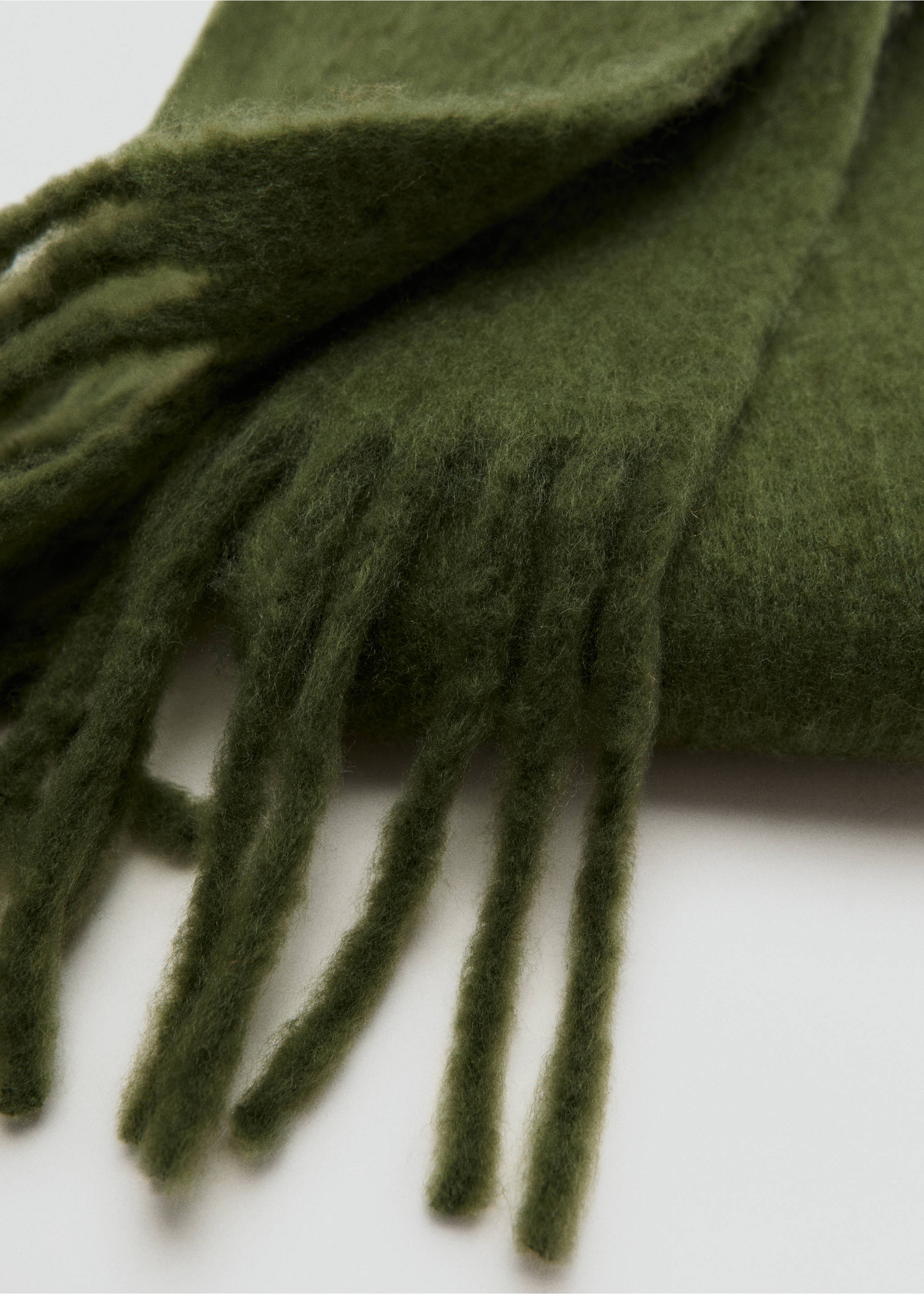 Fringed edge scarf - Medium plane, Khaki. Ref: 17077764-00.