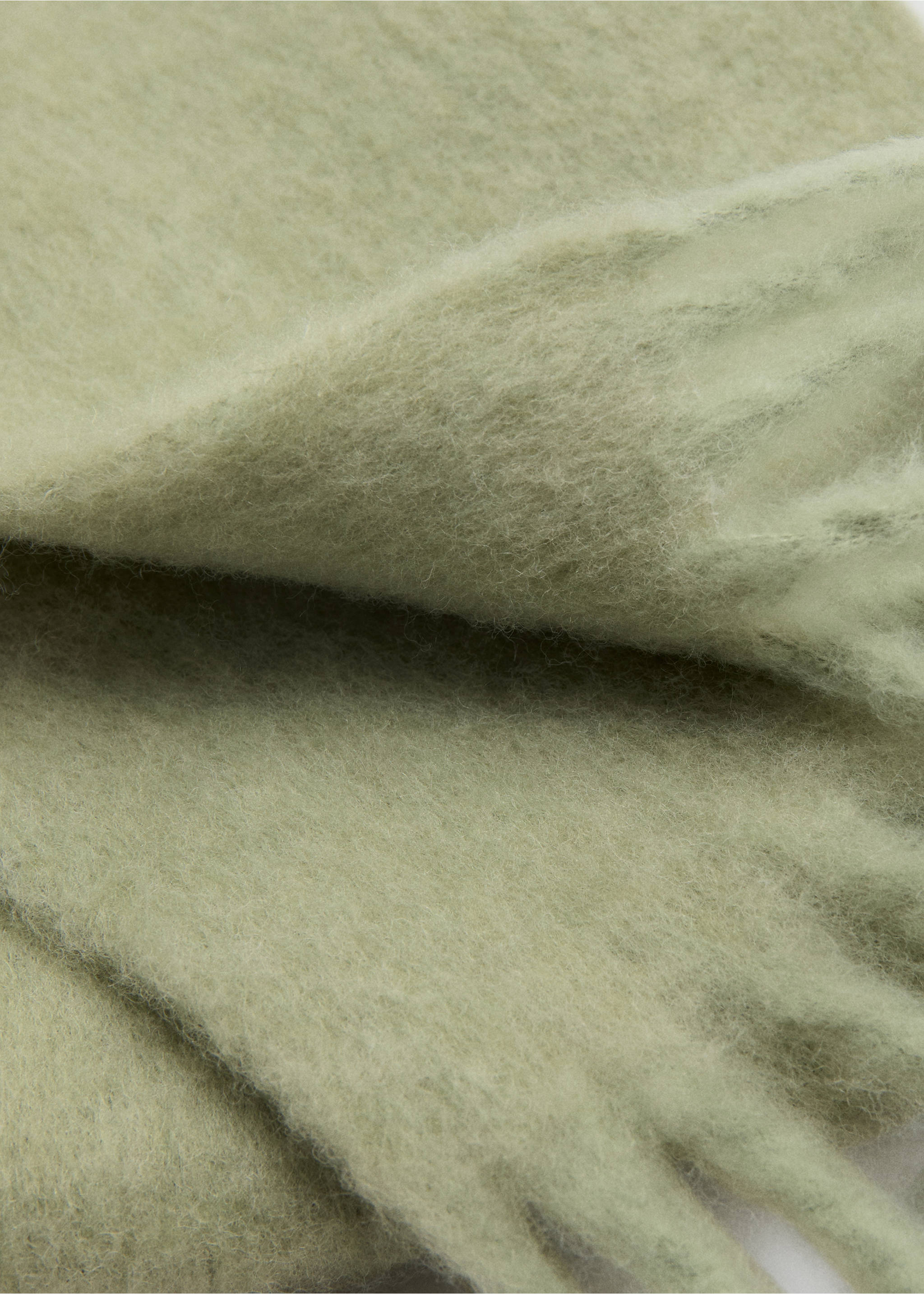 Fringed edge scarf - Medium plane, Aqua Green. Ref: 17077764-00.