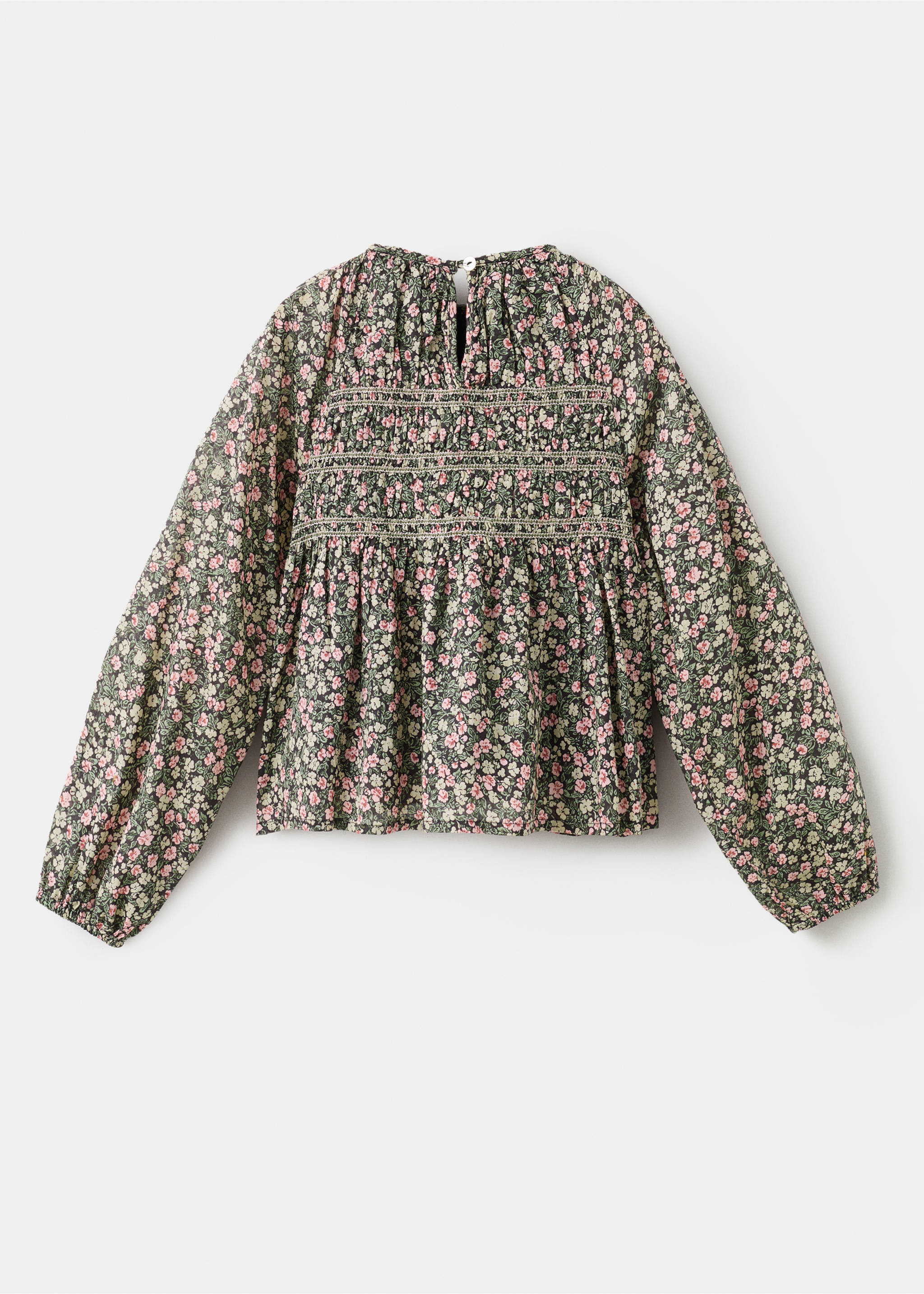 Floral print blouse - Reverse of the article, Green. Ref: 17077765-00.