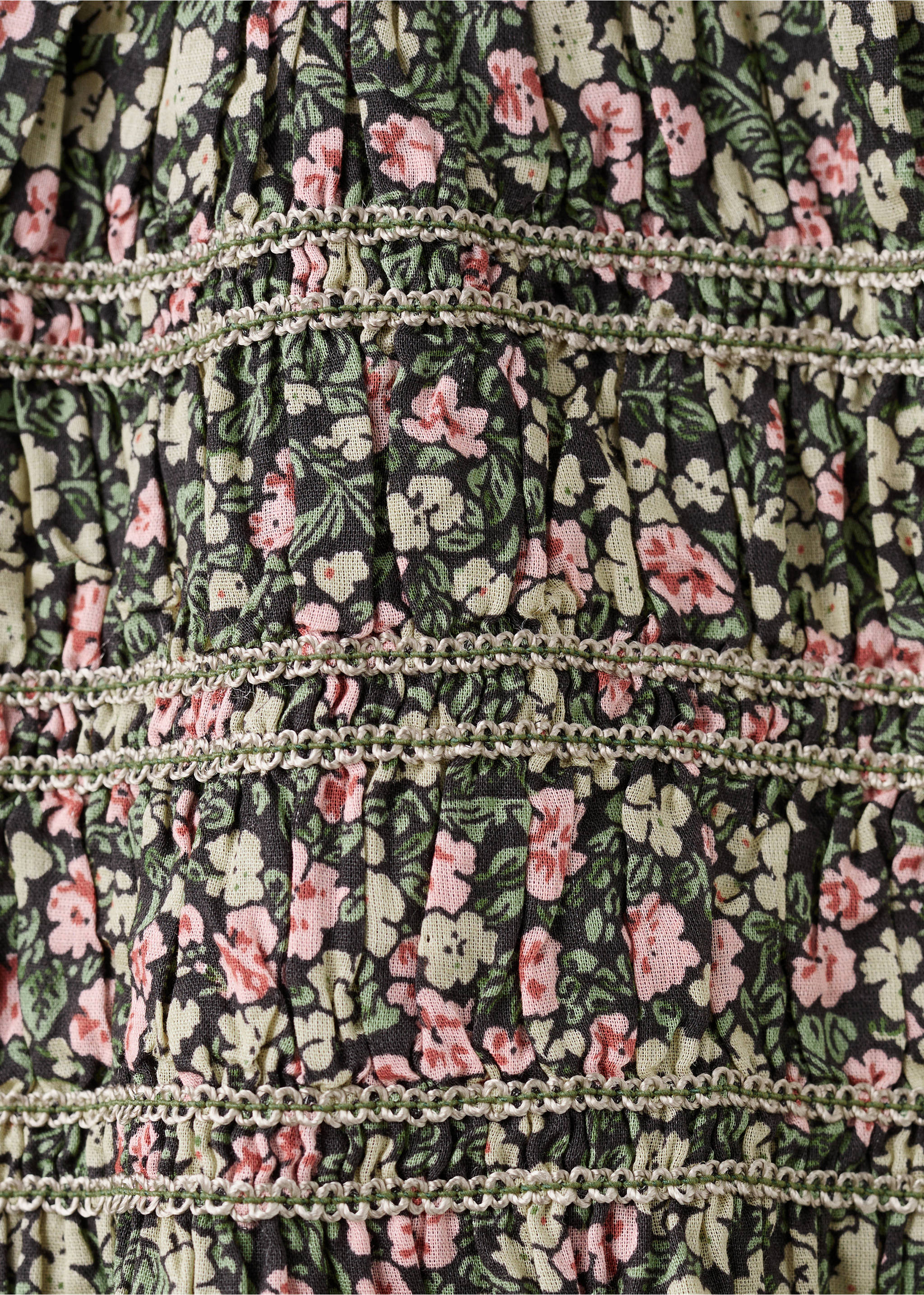 Floral print blouse - Details of the article 8, Green. Ref: 17077765-00.
