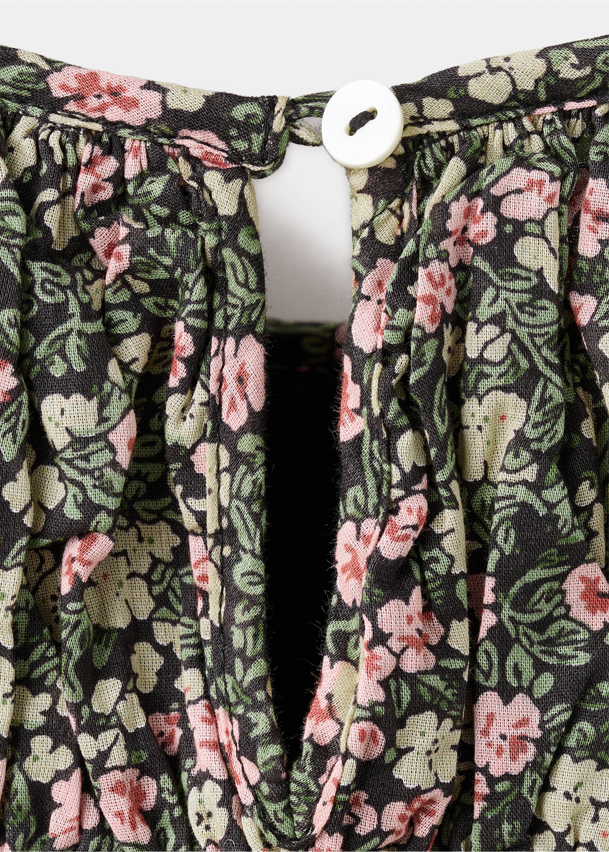 Floral print blouse - Details of the article 0, Green. Ref: 17077765-00.