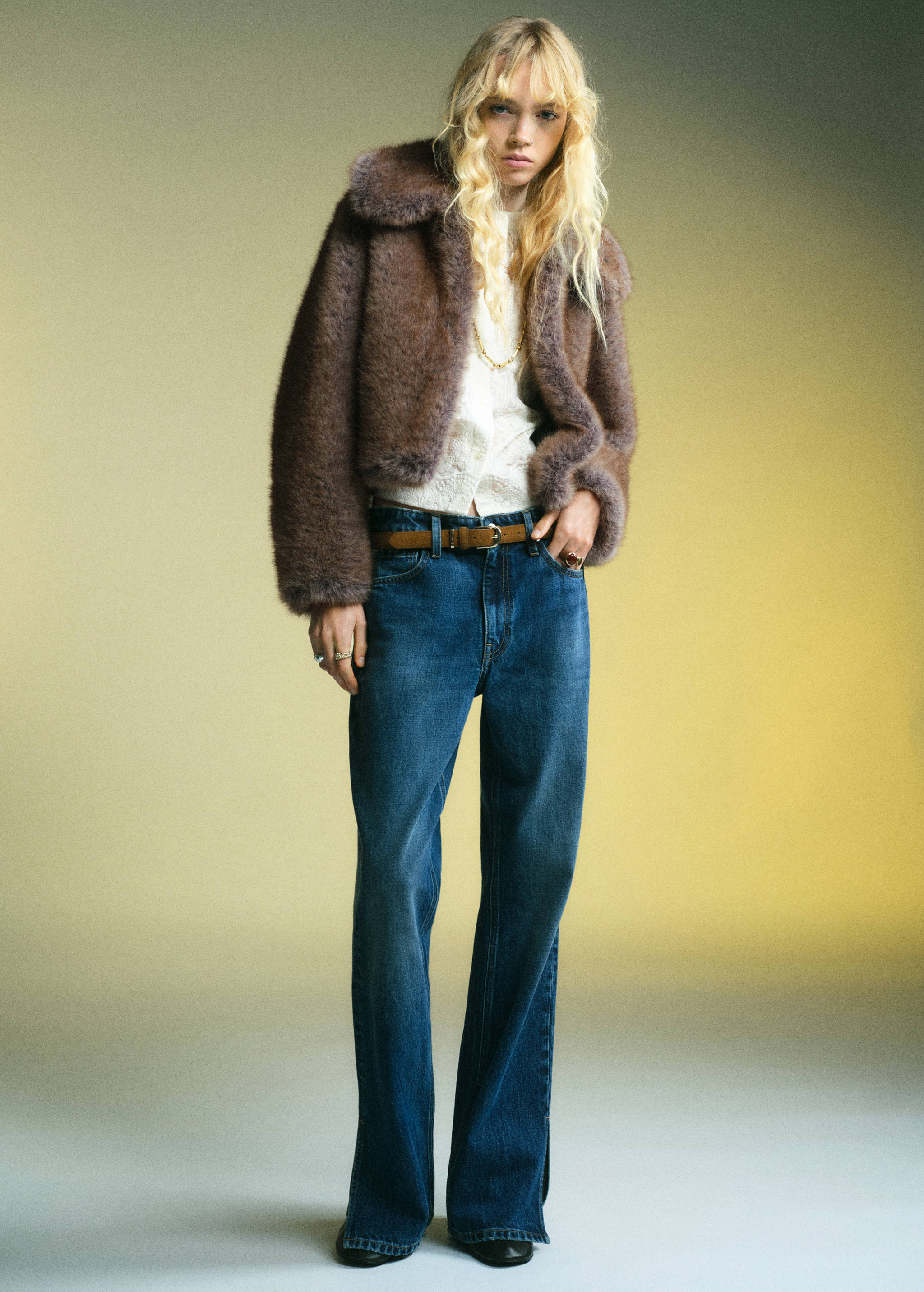 Faux-fur cropped jacket - General plane