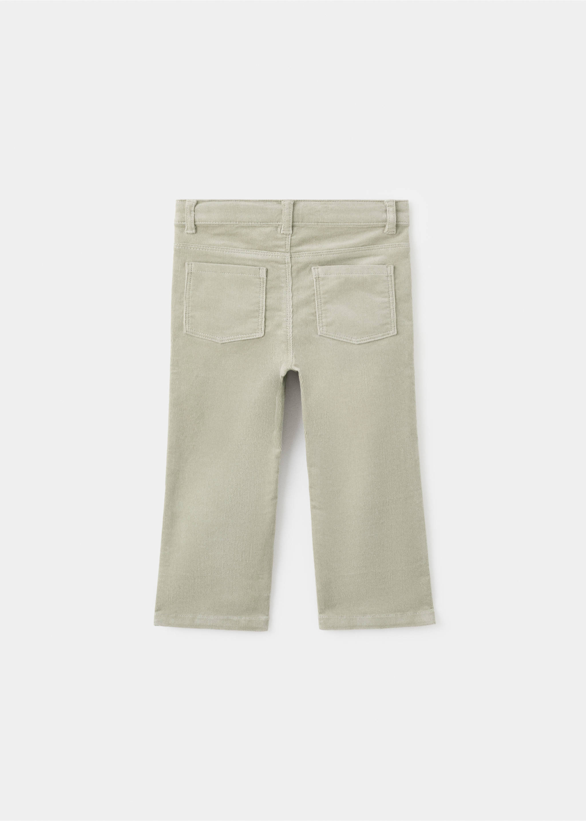 Pantalon flare velours côtelé - Verso de l’article, Vert pastel. Ref: 17077771-00.