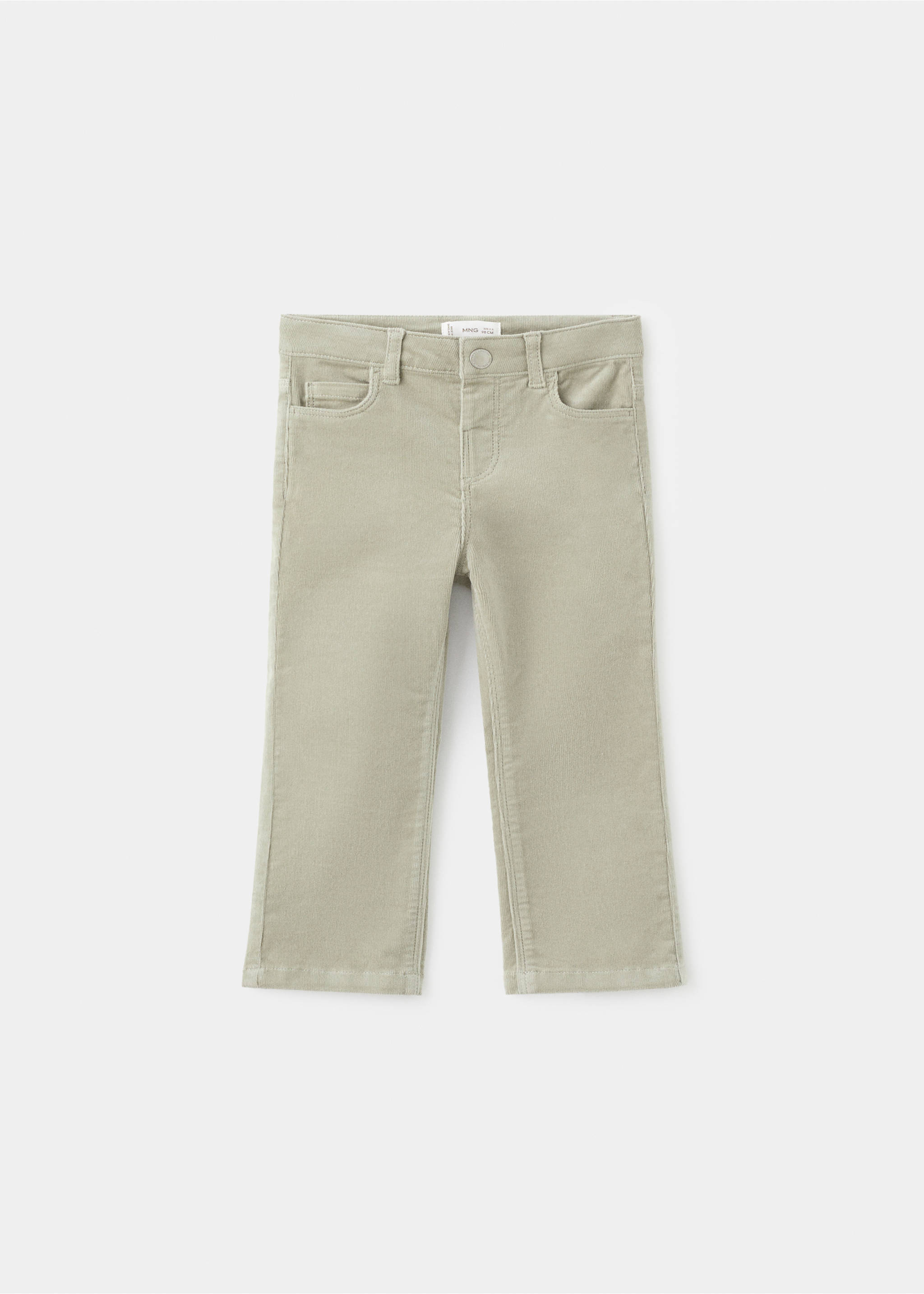Pantalon flare velours côtelé - Article sans modèle, Vert pastel. Ref: 17077771-00.