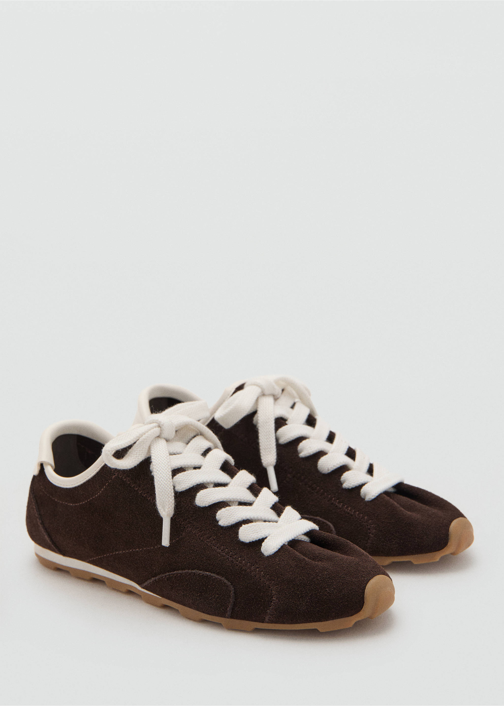 Deportivas serraje contraste - Plano medio, Chocolate. Ref: 17077775-00.