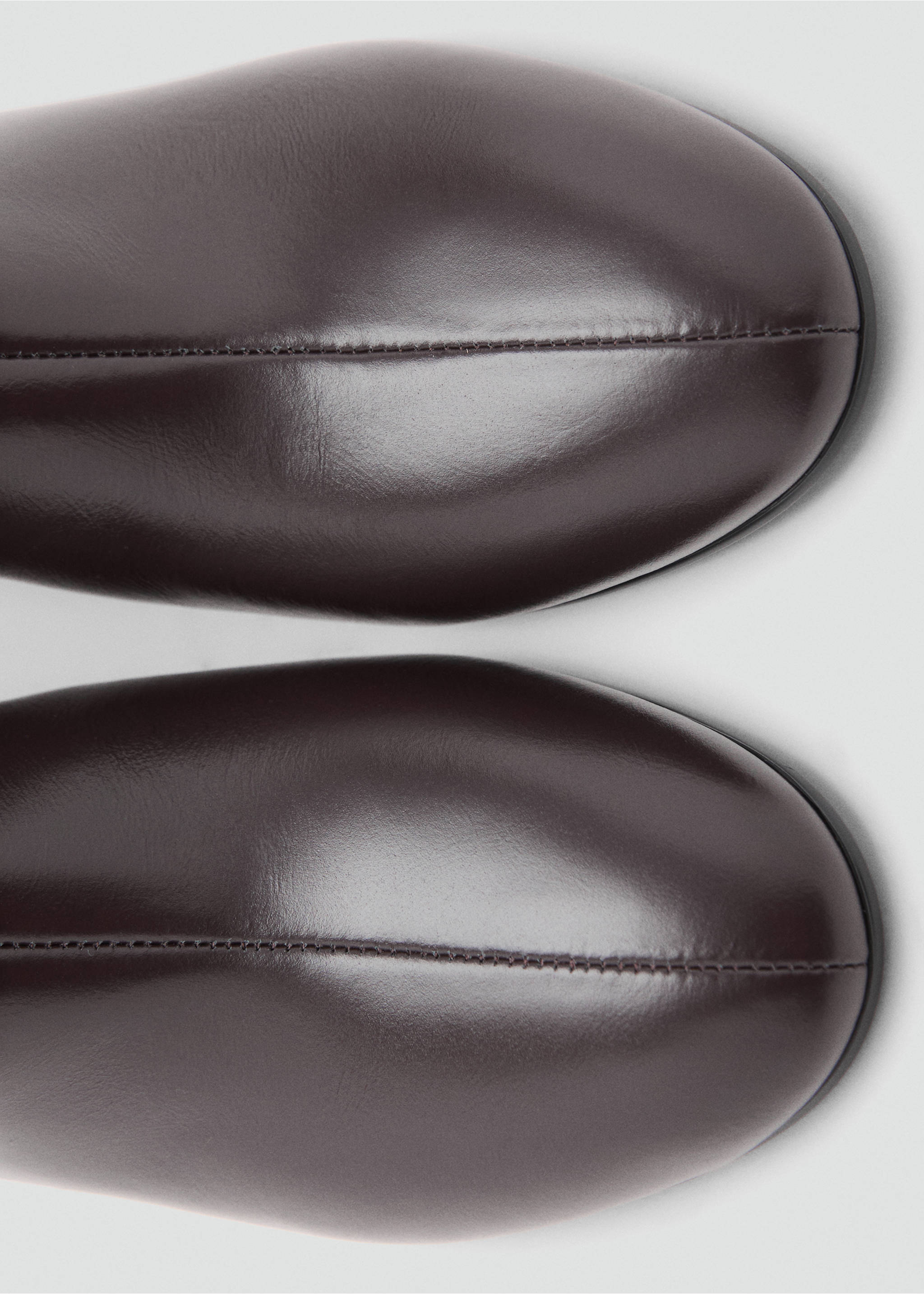 Leather ankle boots with block heel - Details of the article 3, Chocolate. Ref: 17077776-00.