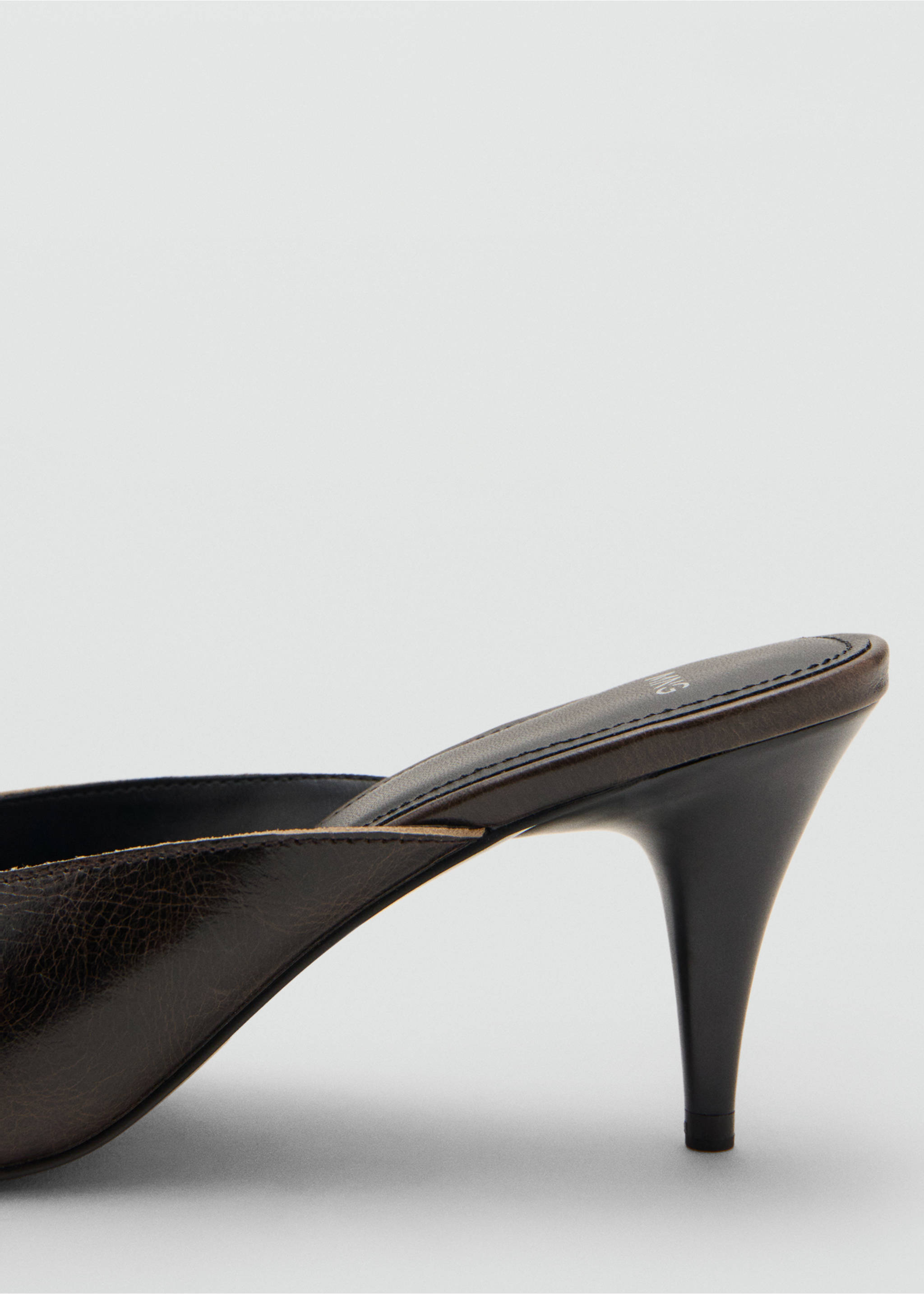 Leather high-heeled sandals with bow - Details of the article 1, Brown. Ref: 17077781-00.