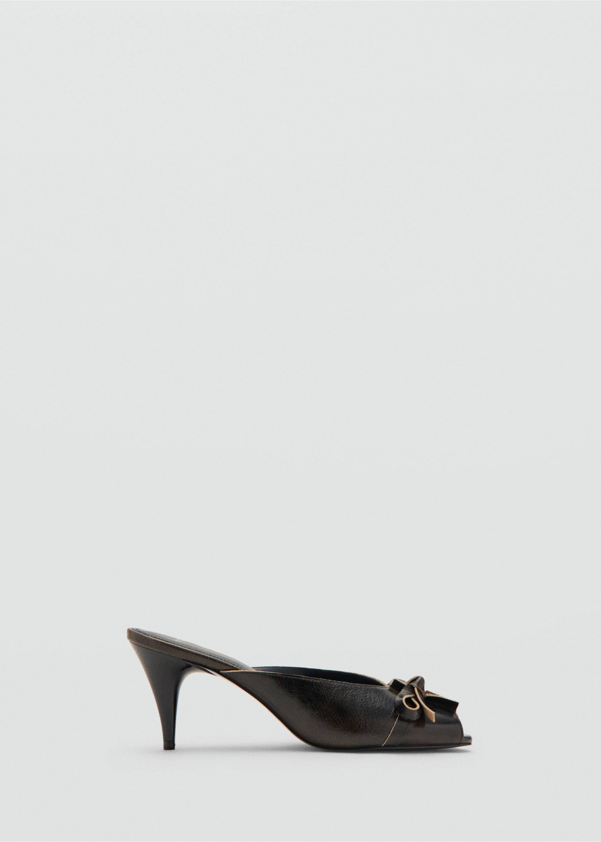 Leather high-heeled sandals with bow - Article without model, Brown. Ref: 17077781-00.
