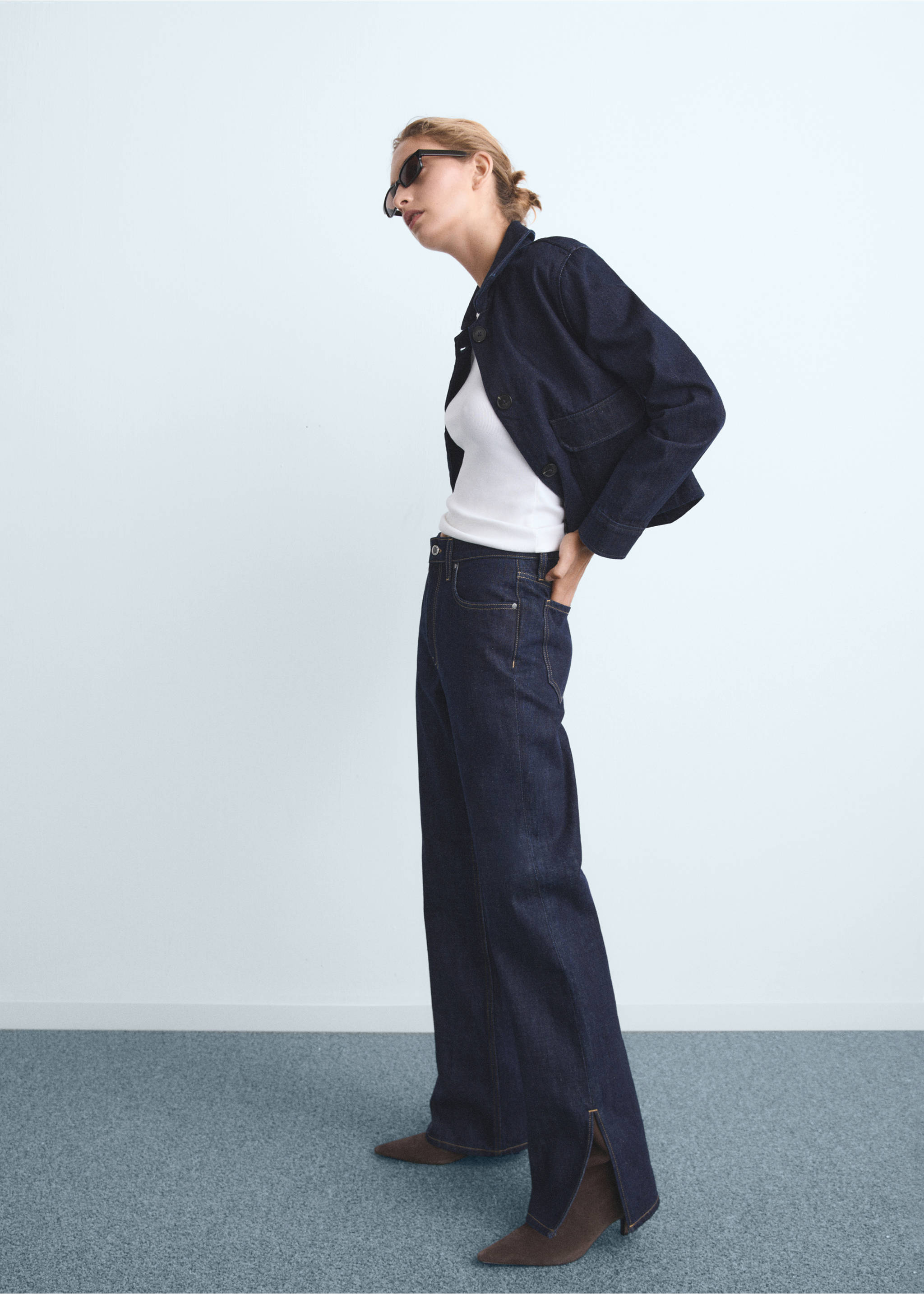 Straight-leg jeans with openings - General plane, Open Blue. Ref: 17077787-00.