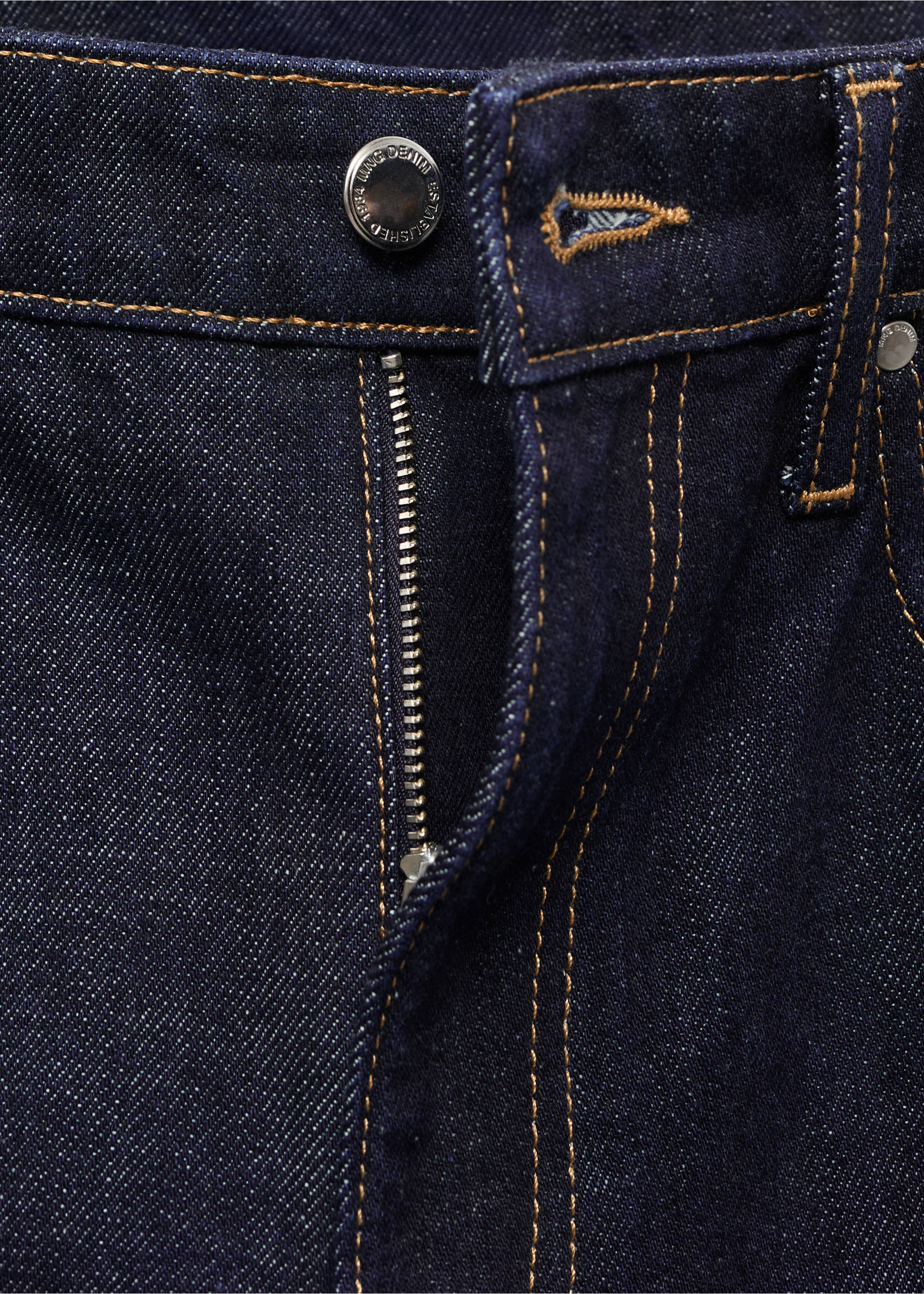 Straight-leg jeans with openings - Details of the article 8, Open Blue. Ref: 17077787-00.