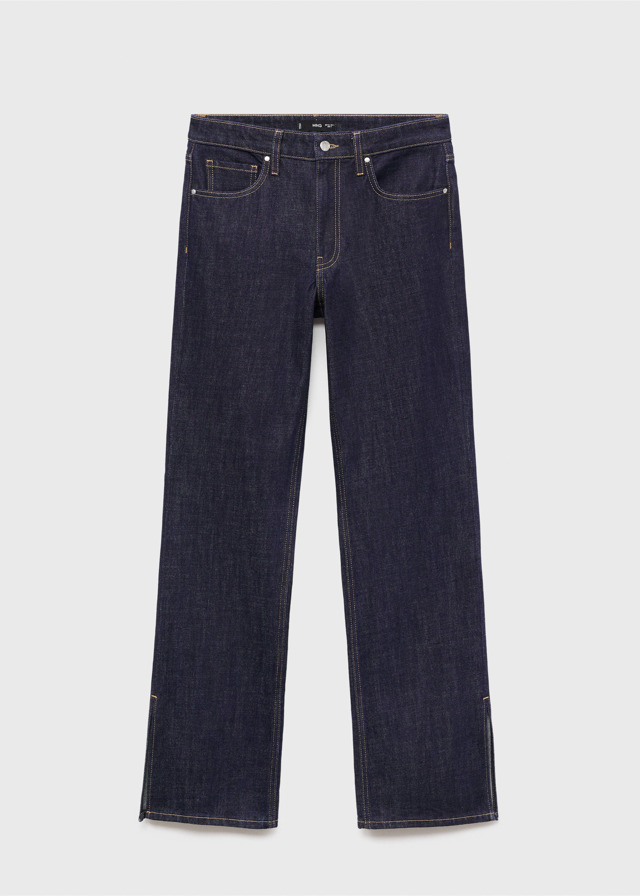 Straight-leg jeans with openings - Article without model, Open Blue. Ref: 17077787-00.