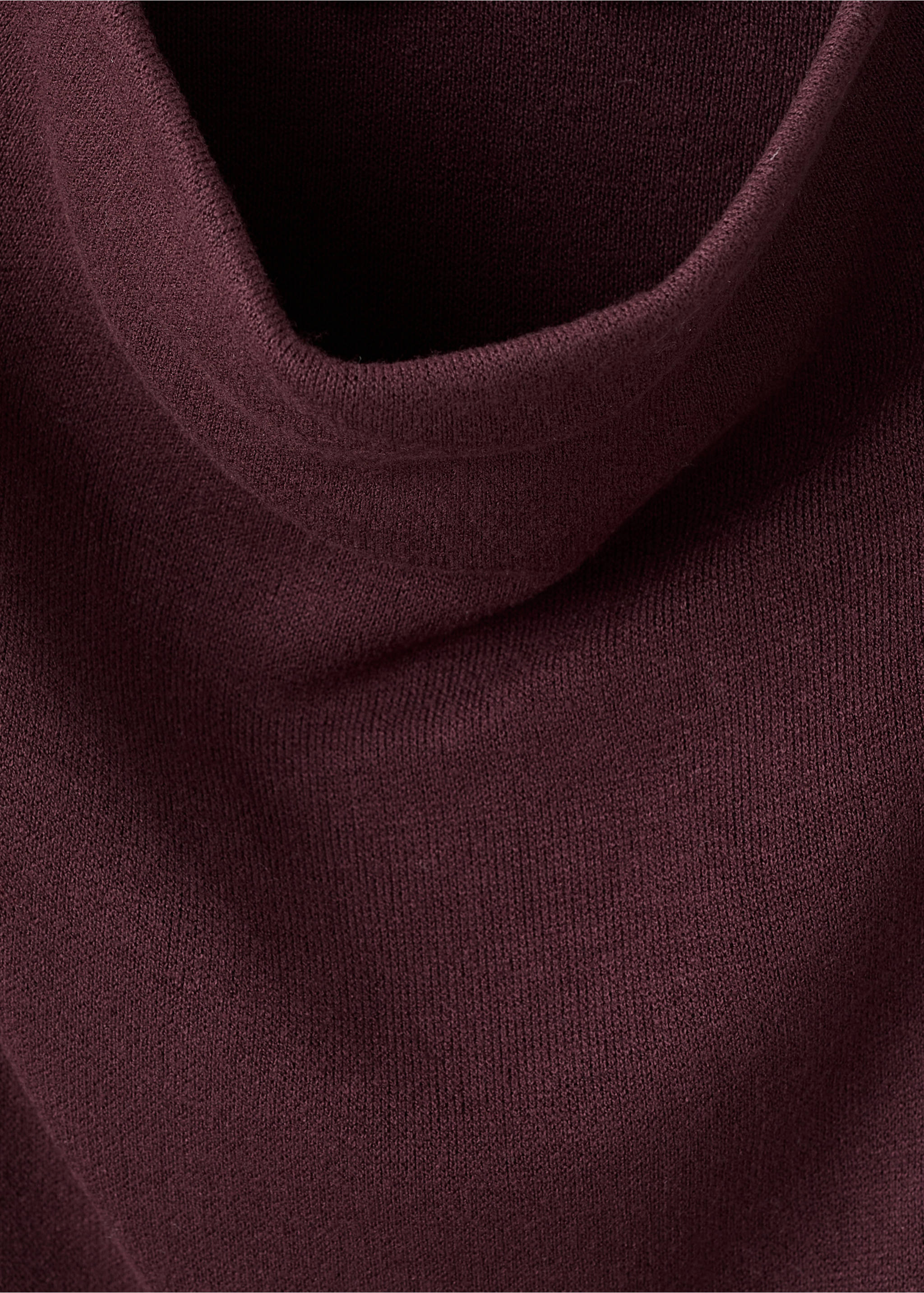Draped neck top - Details of the article 8, Burgundy. Ref: 17077802-00.