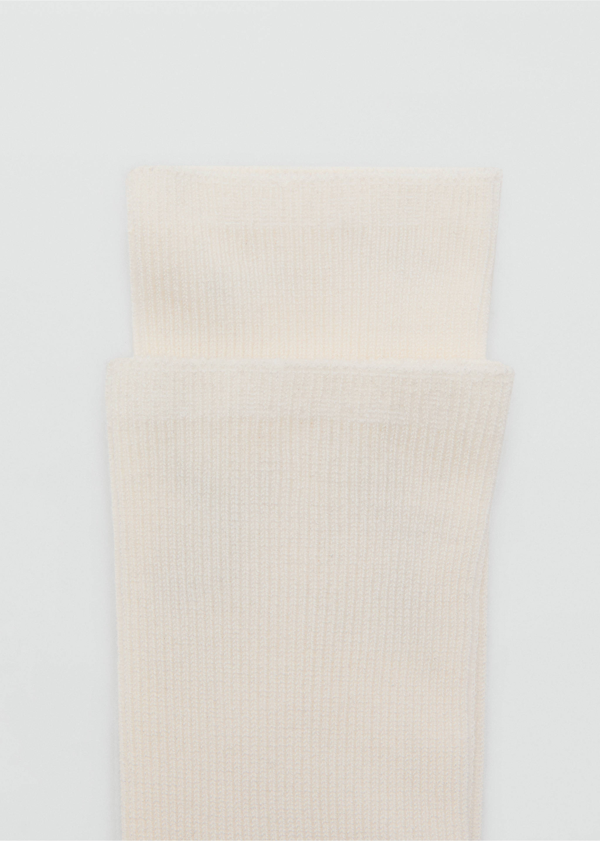 Ribbed cotton socks - Details of the article 1, Ecru. Ref: 17077806-00.