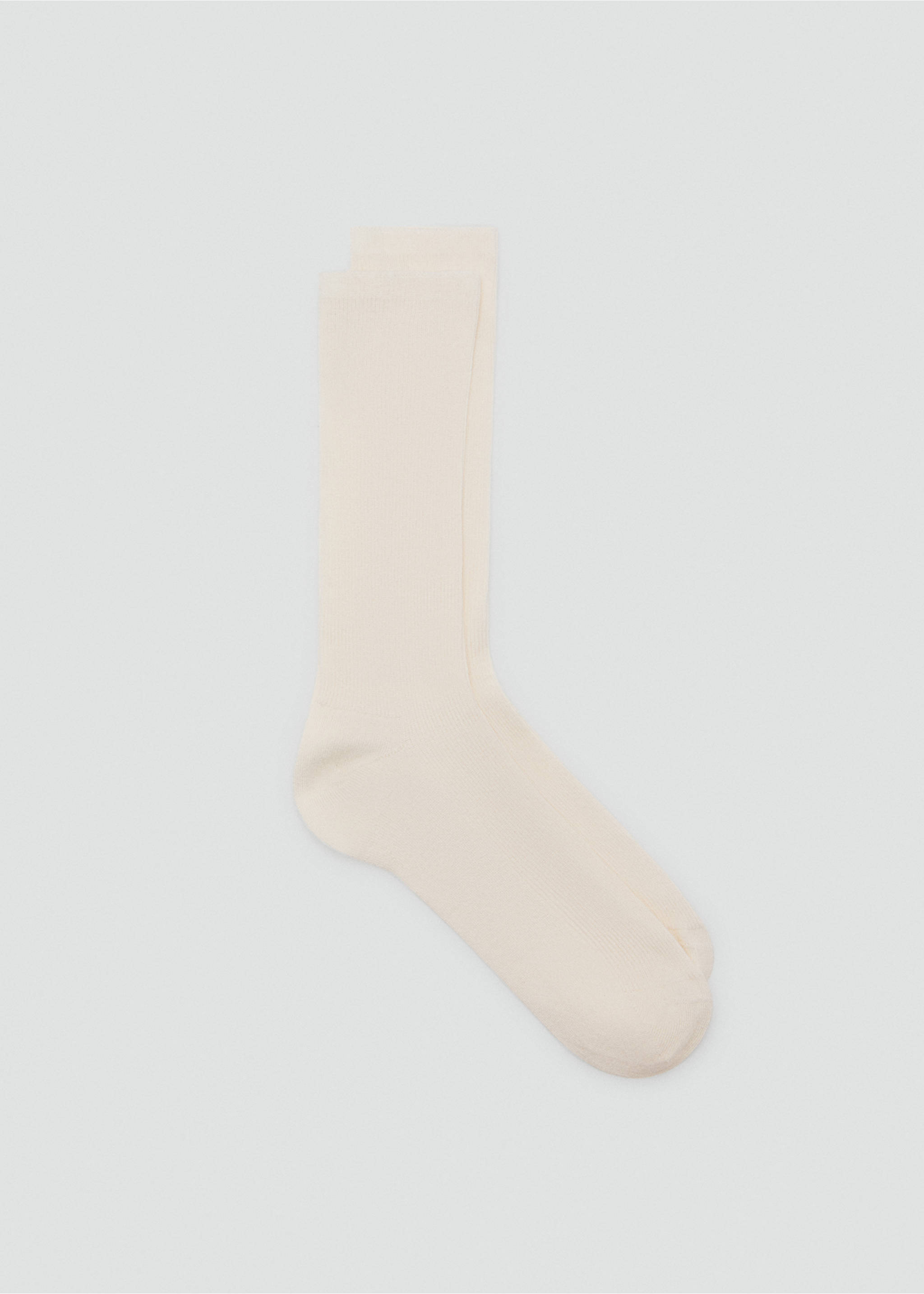 Baumwollsocken mit Rippmuster - Artikel ohne Model, Ecru. Ref: 17077806-00.