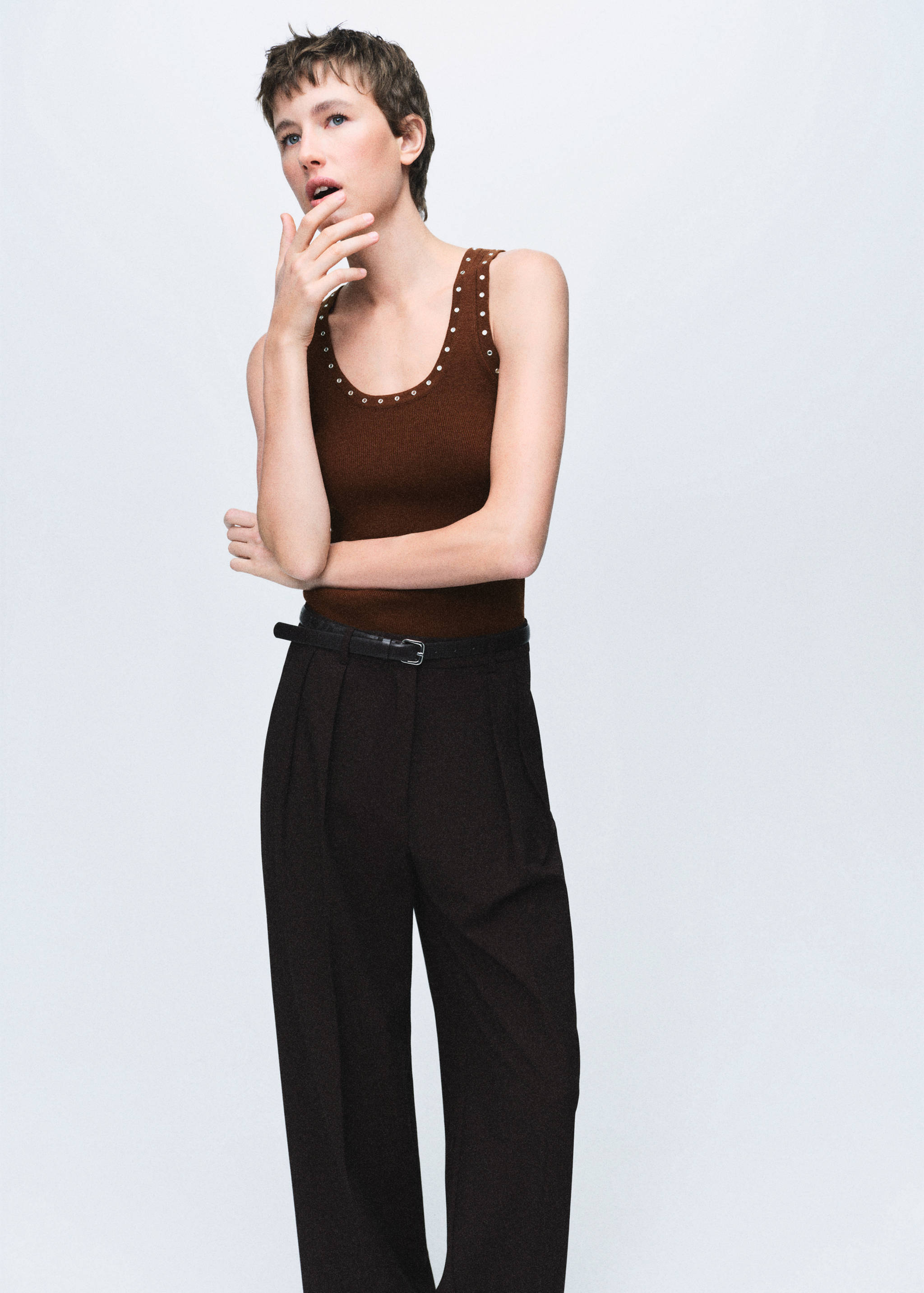 Knitted top with studs - Medium plane