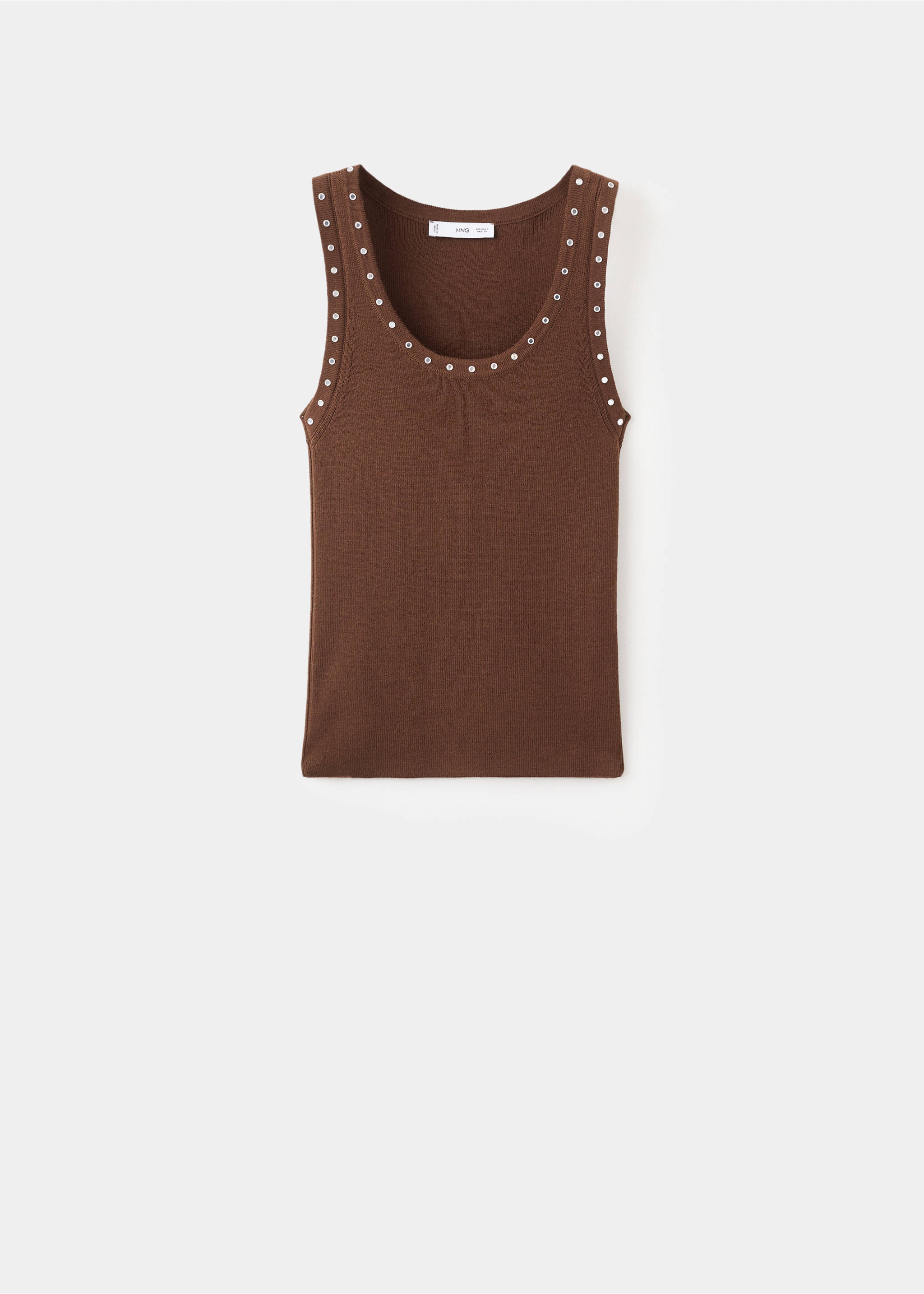 Knitted top with studs - Article without model, Brown. Ref: 17077812-00.