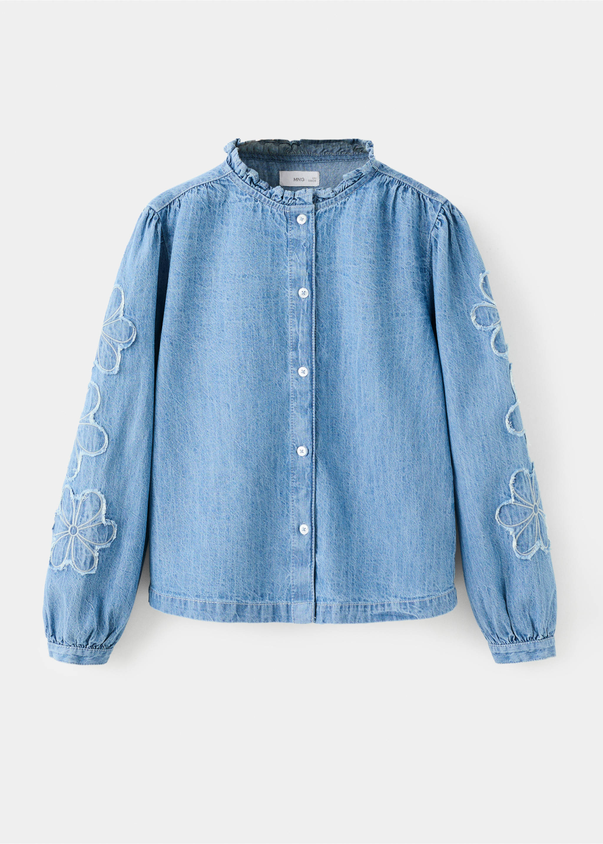 Blouse denim brodée - Article sans modèle, Bleu moyen. Ref: 17077888-00.
