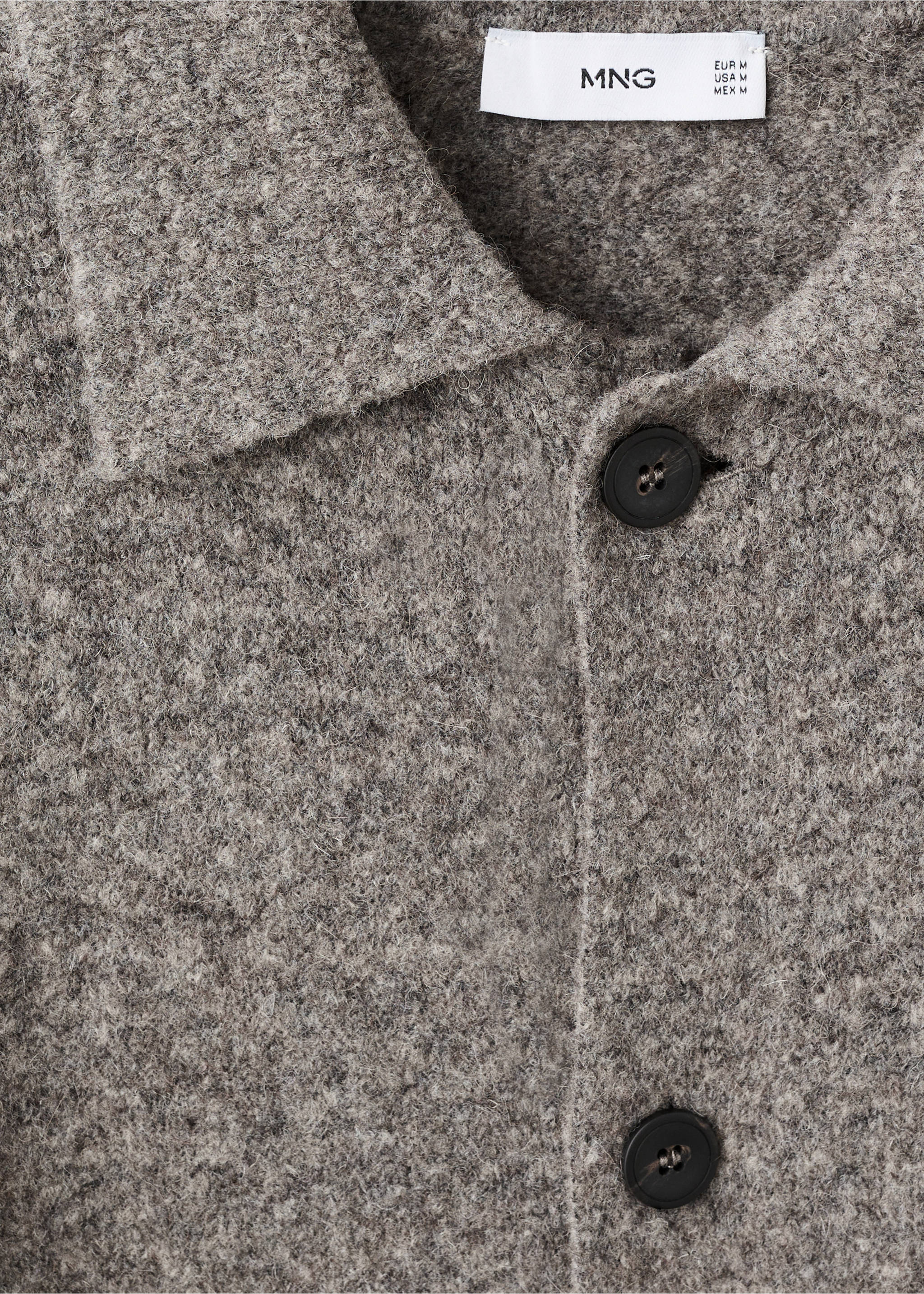 Gebreid vest van een wolblend - Detail van het artikel 8, Middenbruin. Ref: 17077896-00.