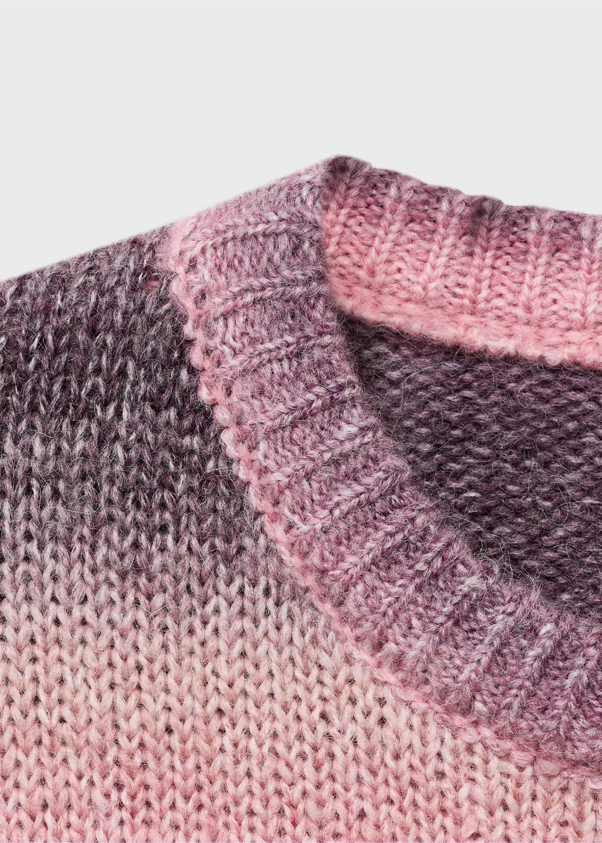 Multi-coloured knit sweater - Details of the article 8, Light Pink. Ref: 17078265-00.