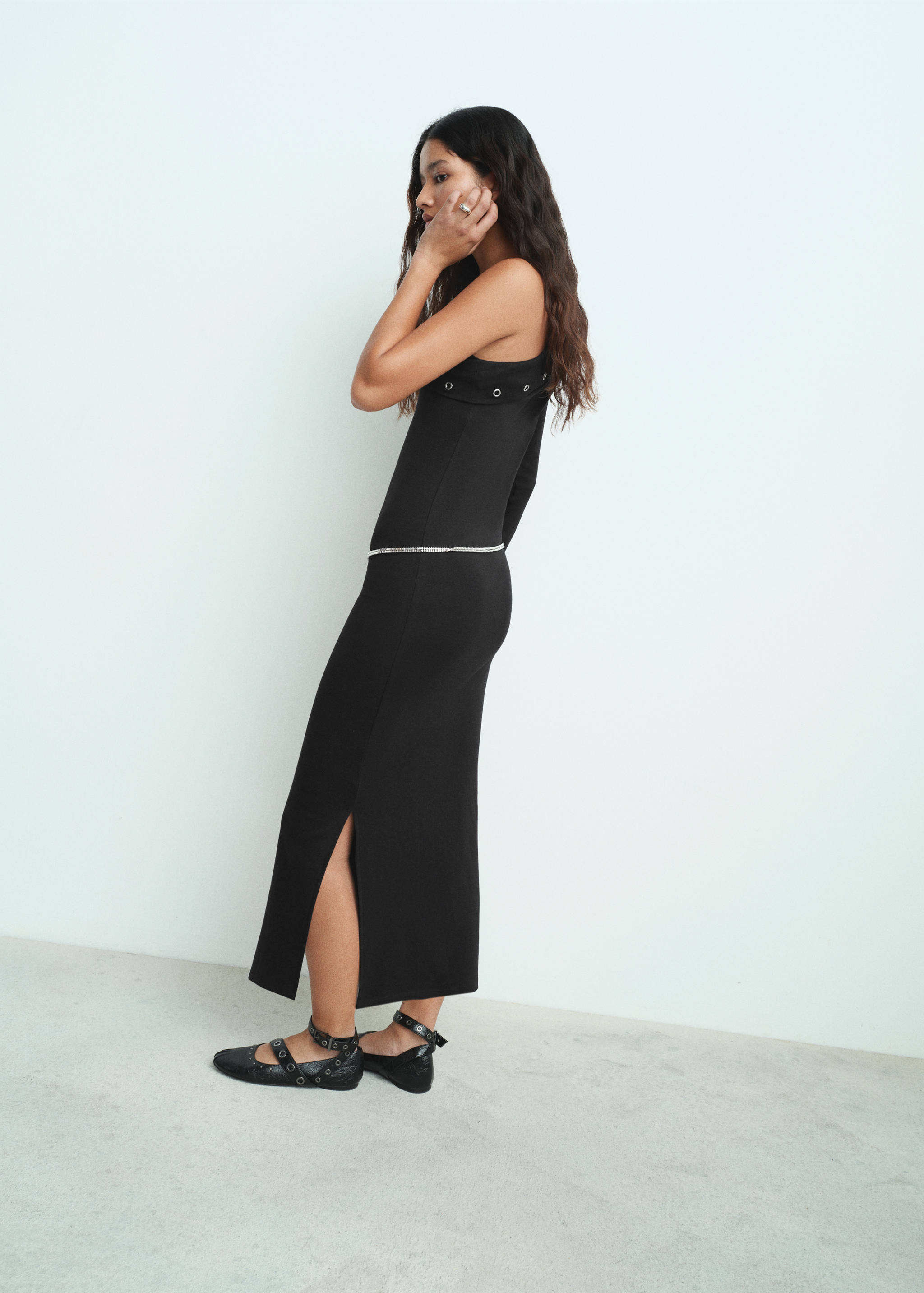 Asymmetrical studded dress - Reverse of the article