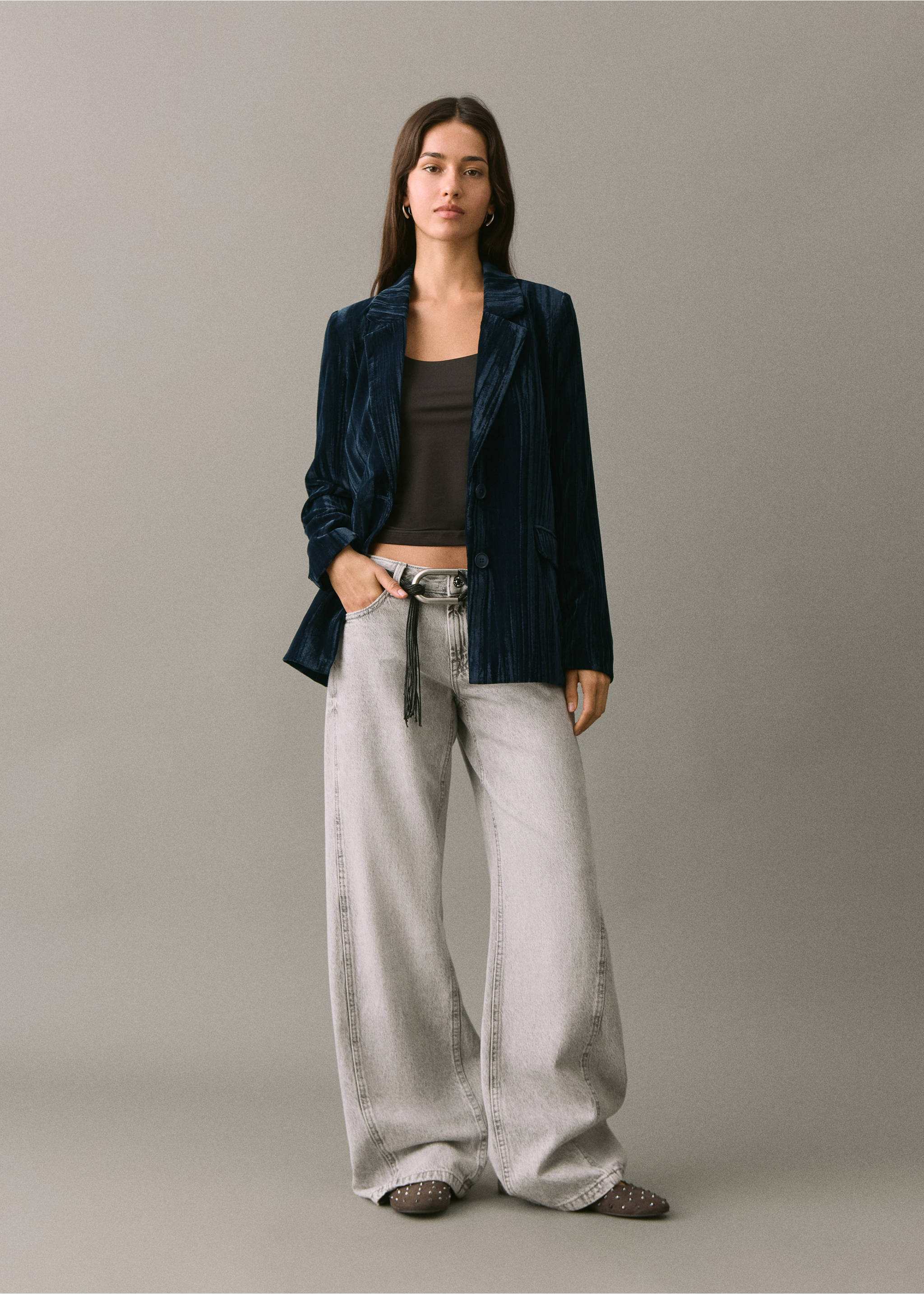 Velvet jacket - General plane, Navy. Ref: 17078274-00.