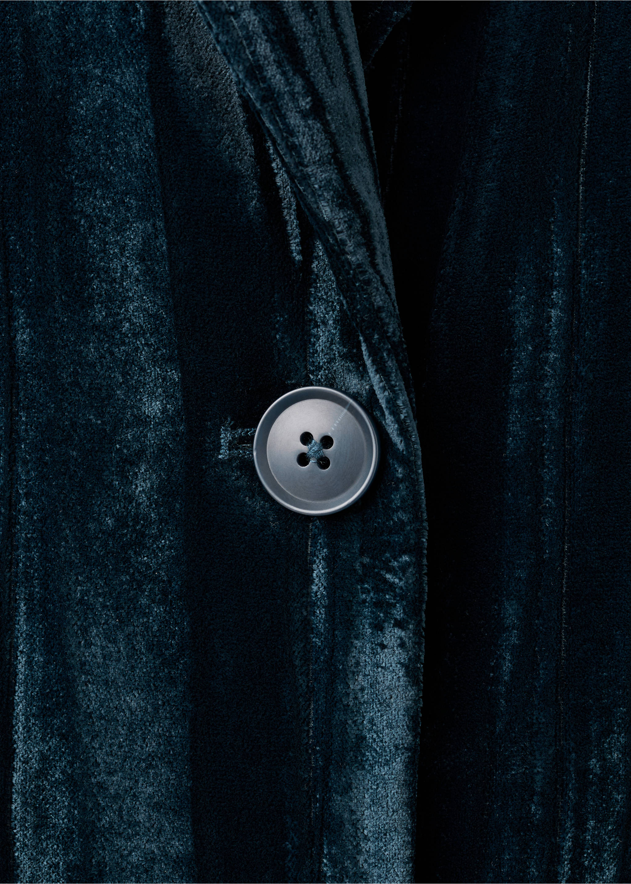 Velvet jacket - Details of the article 0, Navy. Ref: 17078274-00.
